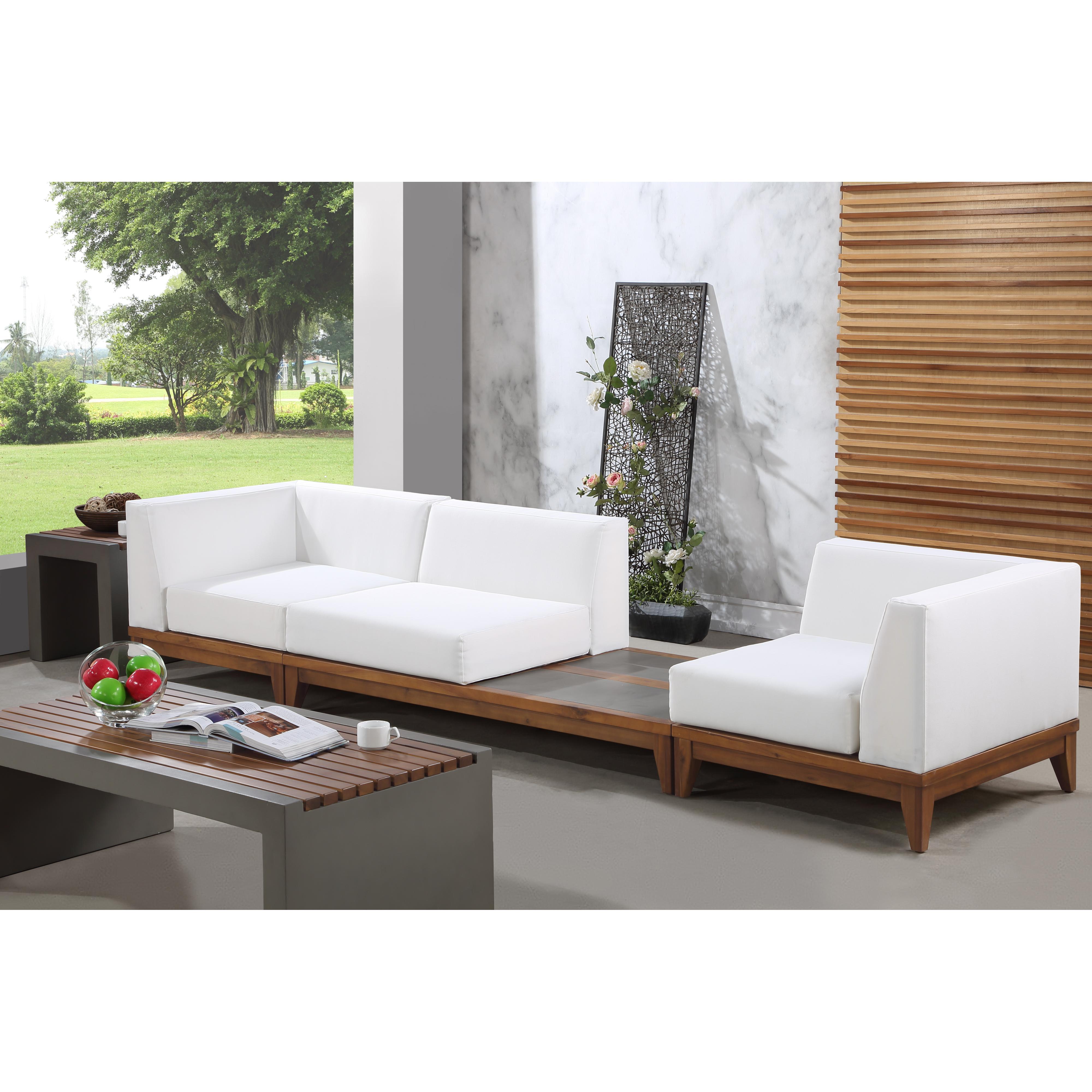 Meridian Rio Off White Water Resistant Fabric Outdoor Patio Modular Sofa