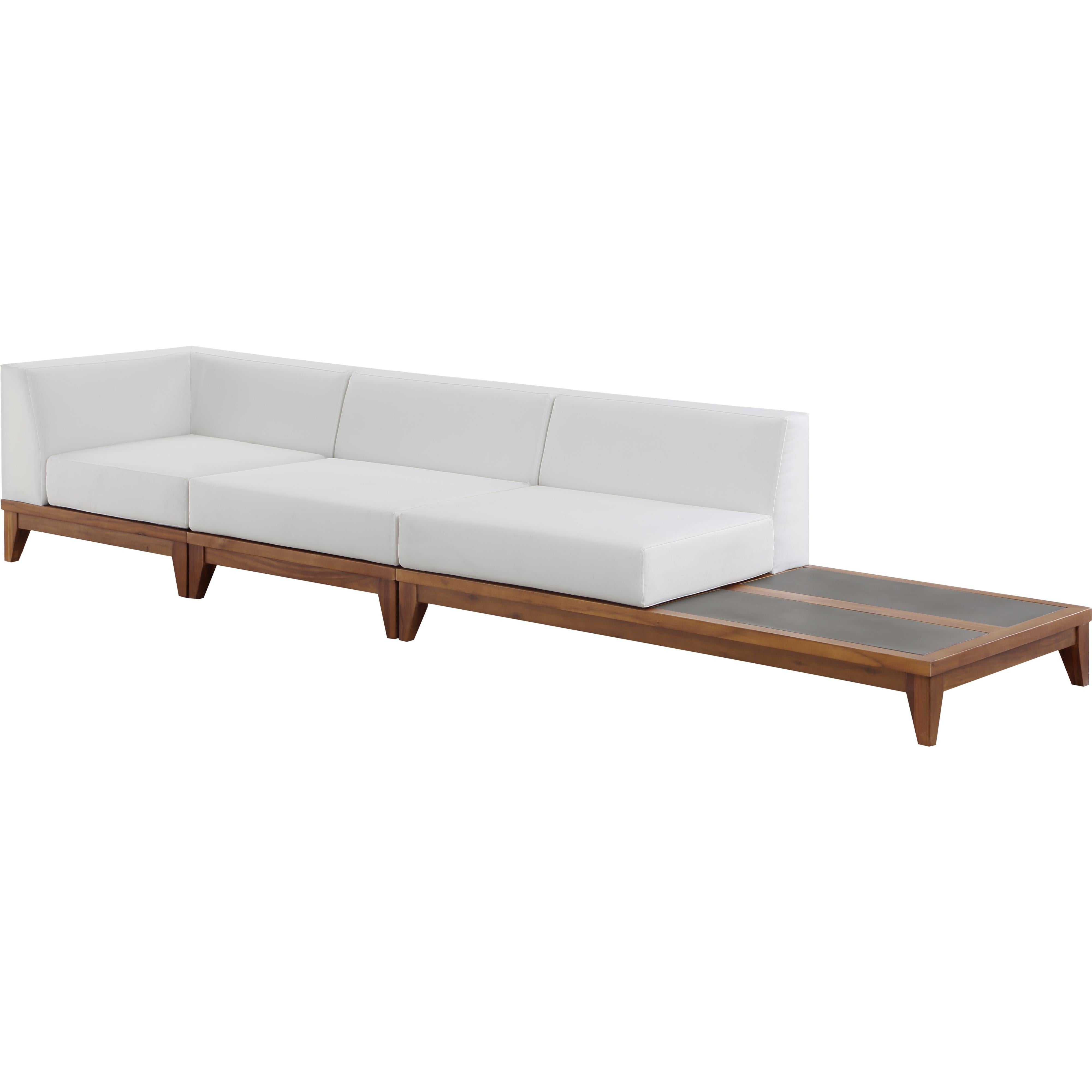 Meridian Rio Off White Water Resistant Fabric Outdoor Patio Modular Sofa