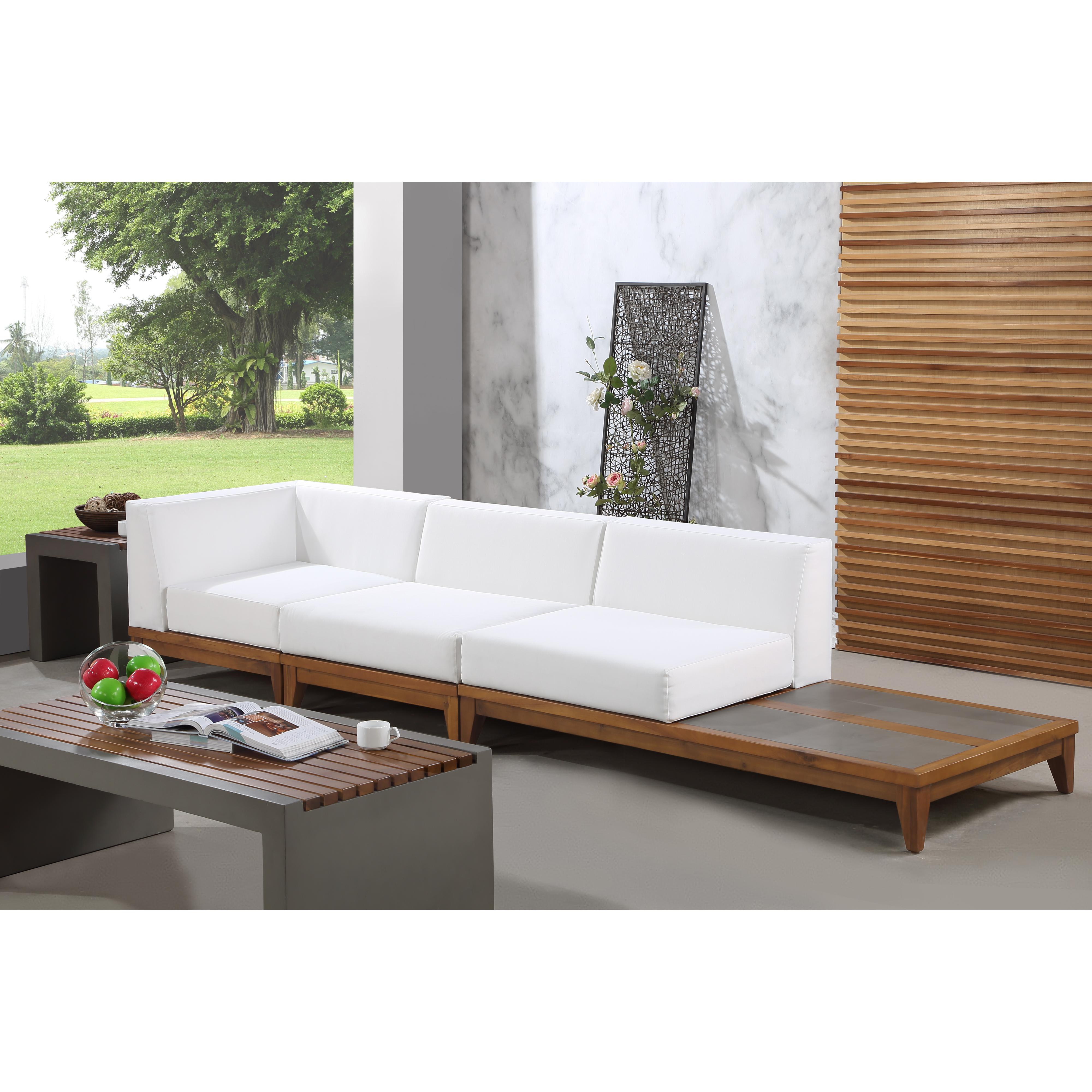 Meridian Rio Off White Water Resistant Fabric Outdoor Patio Modular Sofa