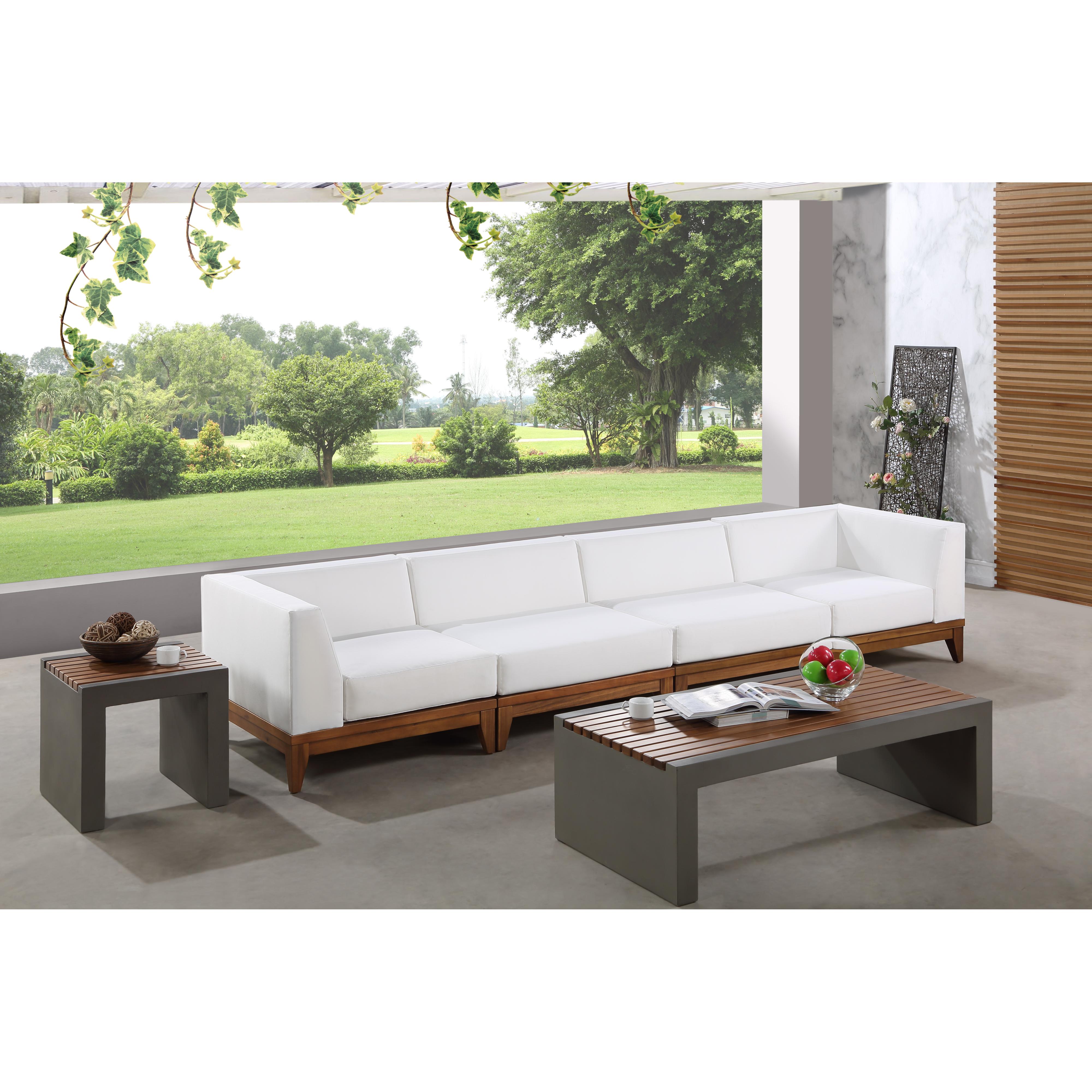 Meridian Rio Off White Water Resistant Fabric Outdoor Patio Modular Sofa