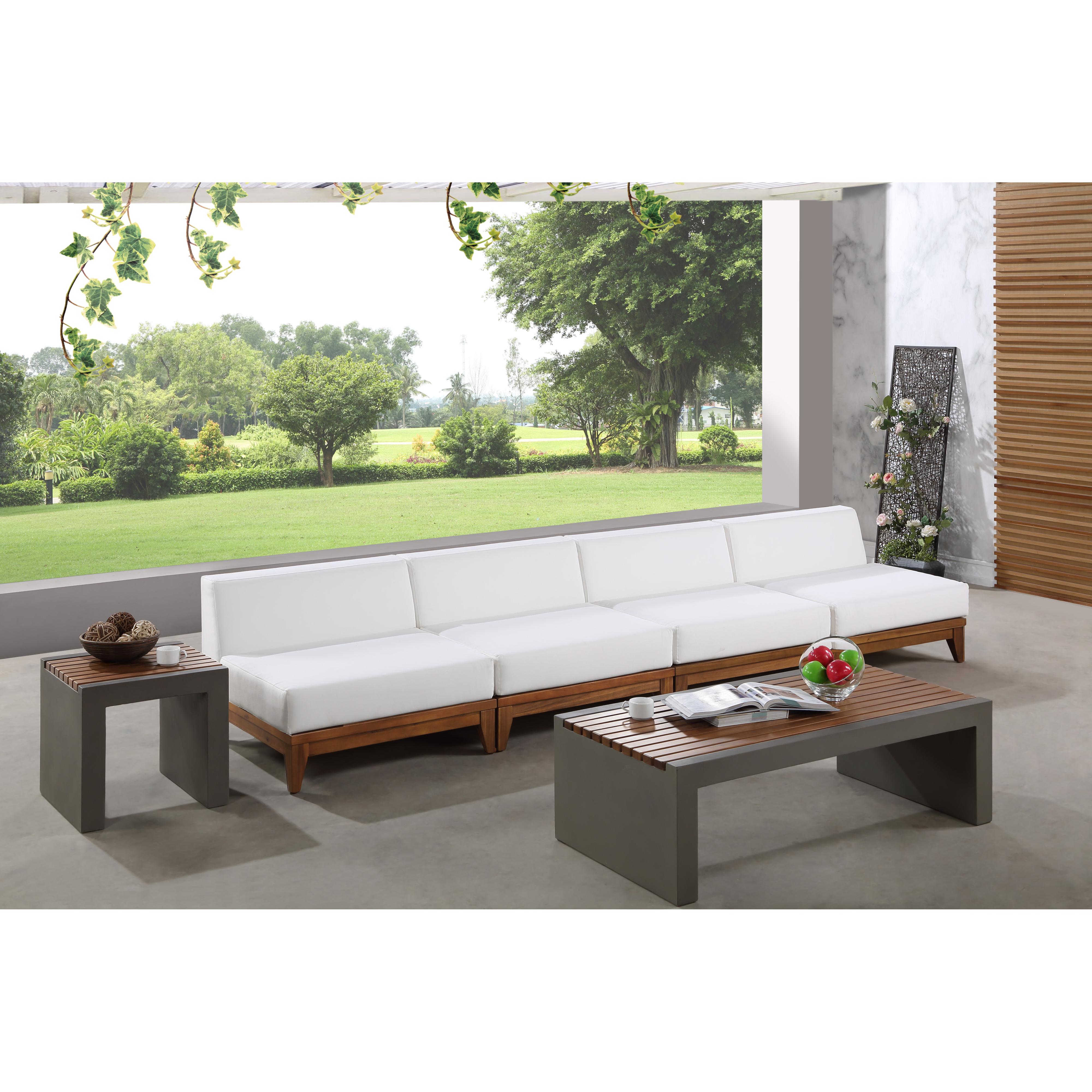 Meridian Rio Off White Water Resistant Fabric Outdoor Patio Modular Sofa