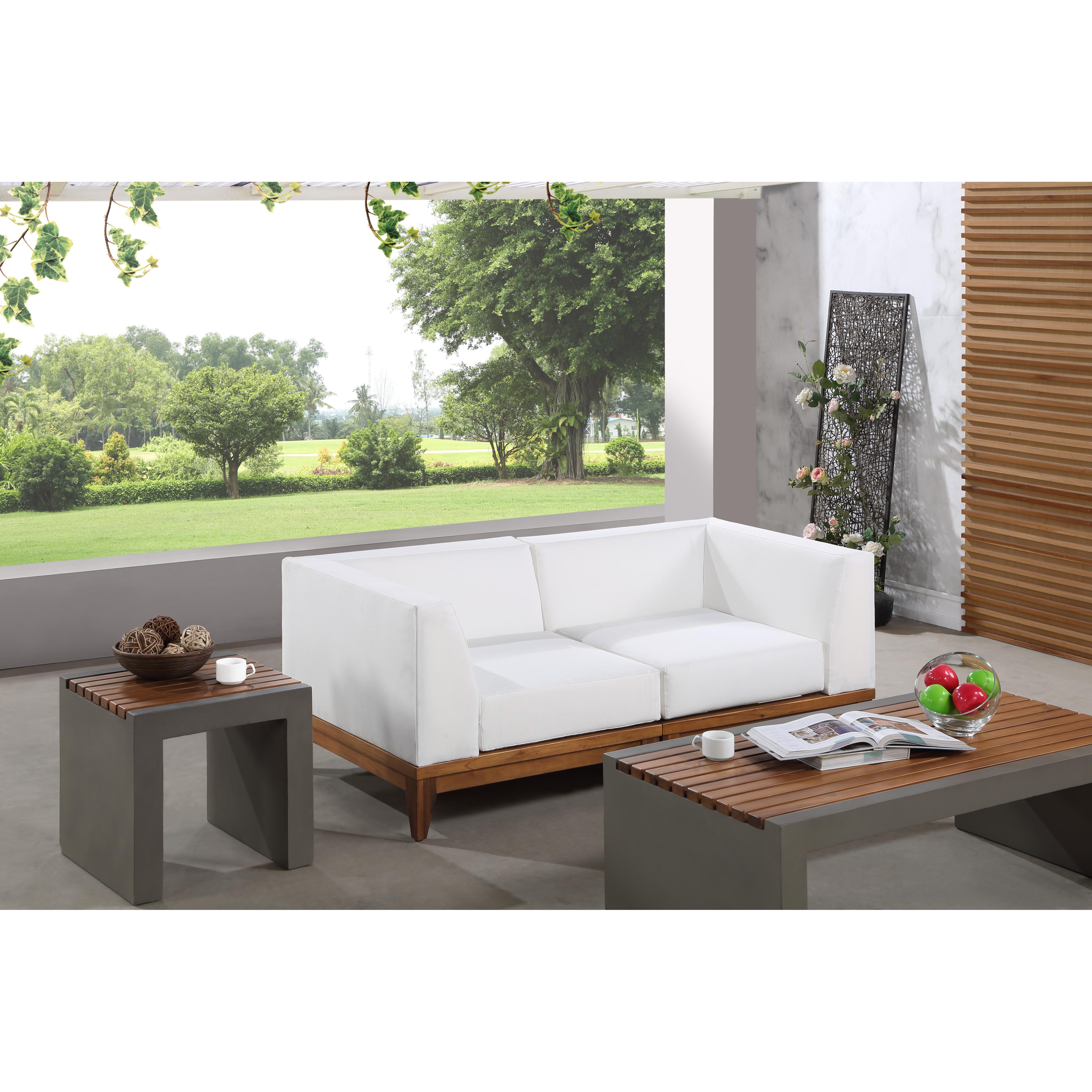 Meridian Rio Off White Water Resistant Fabric Outdoor Patio Modular Sofa