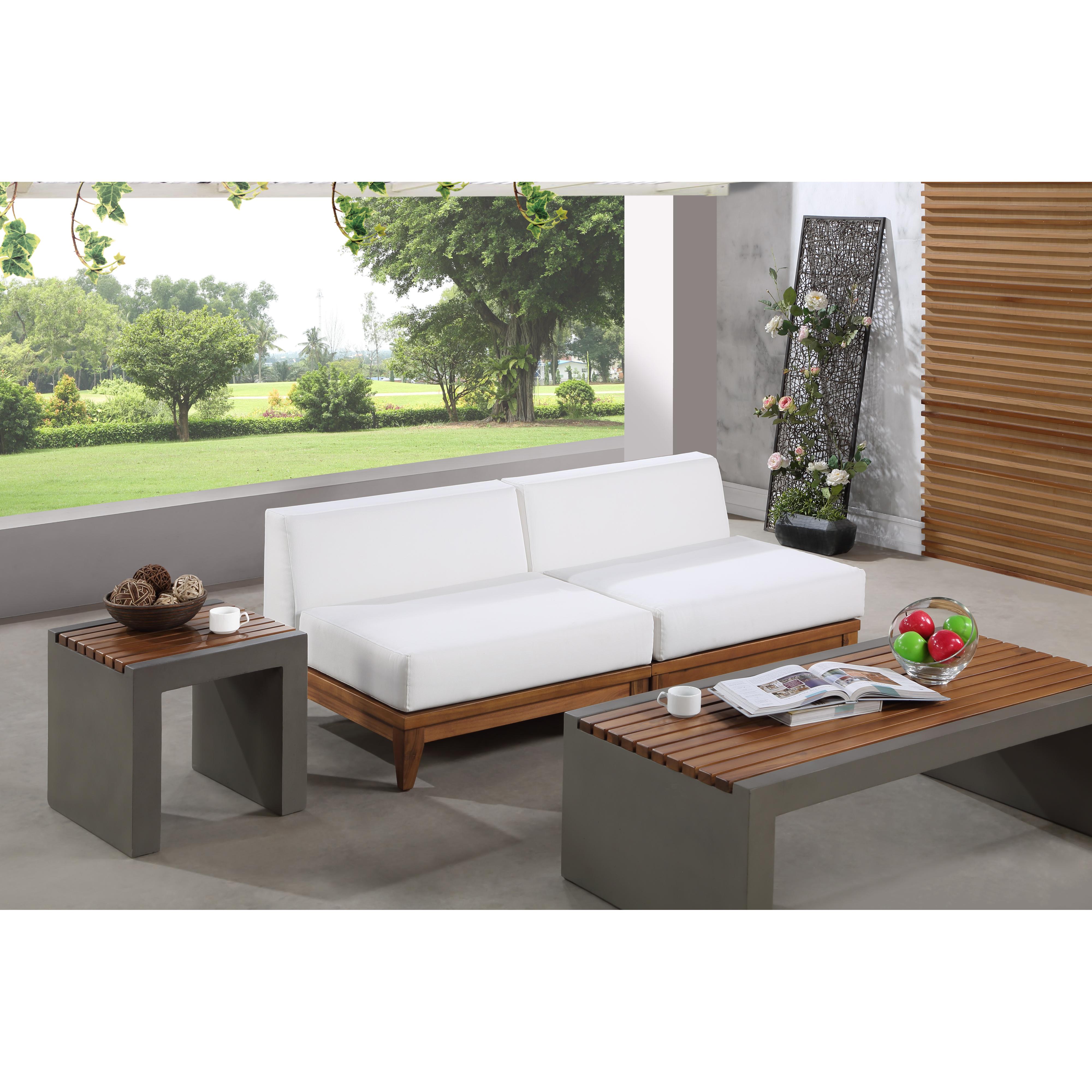 Meridian Rio Off White Water Resistant Fabric Outdoor Patio Modular Sofa