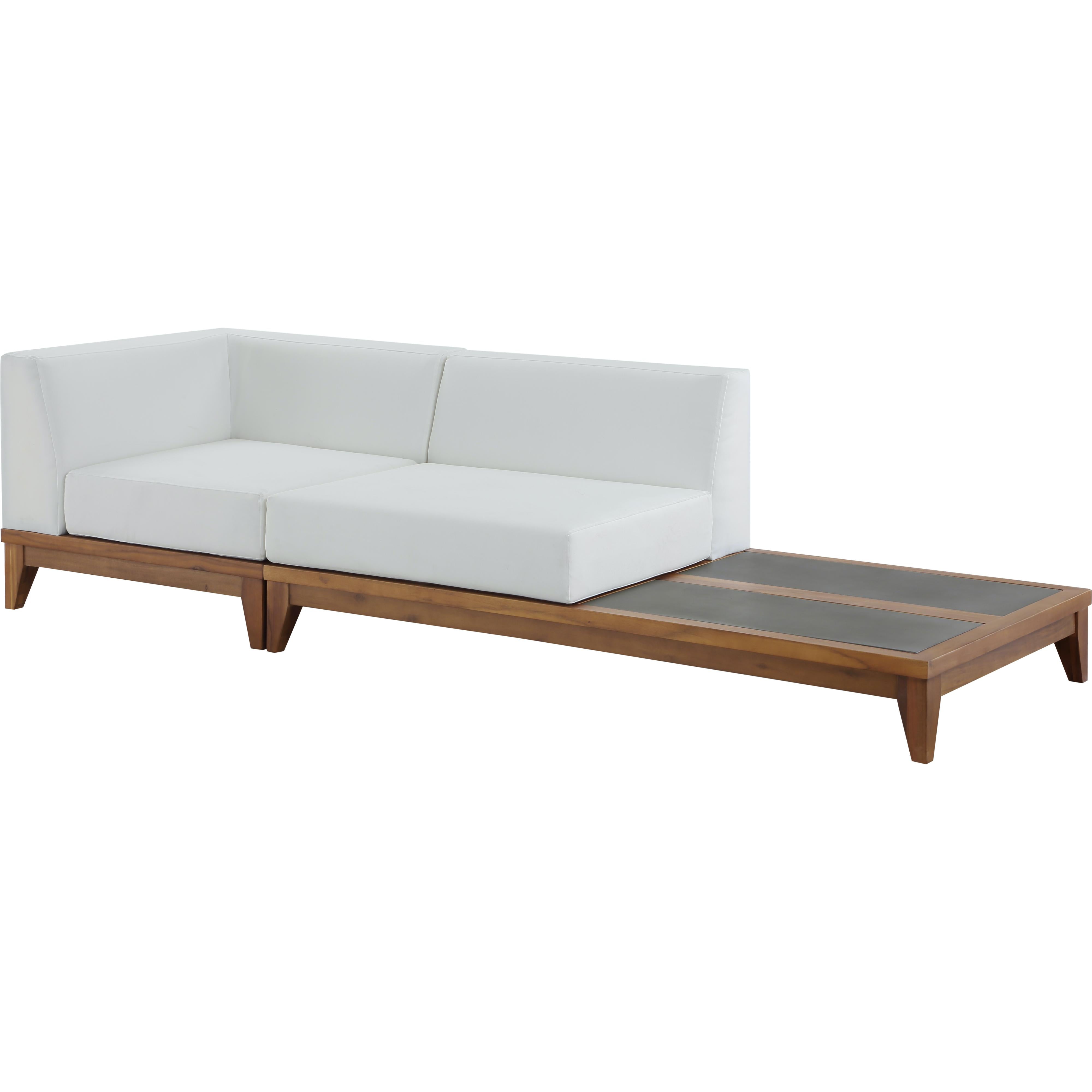 Meridian Rio Off White Water Resistant Fabric Outdoor Patio Modular Sofa