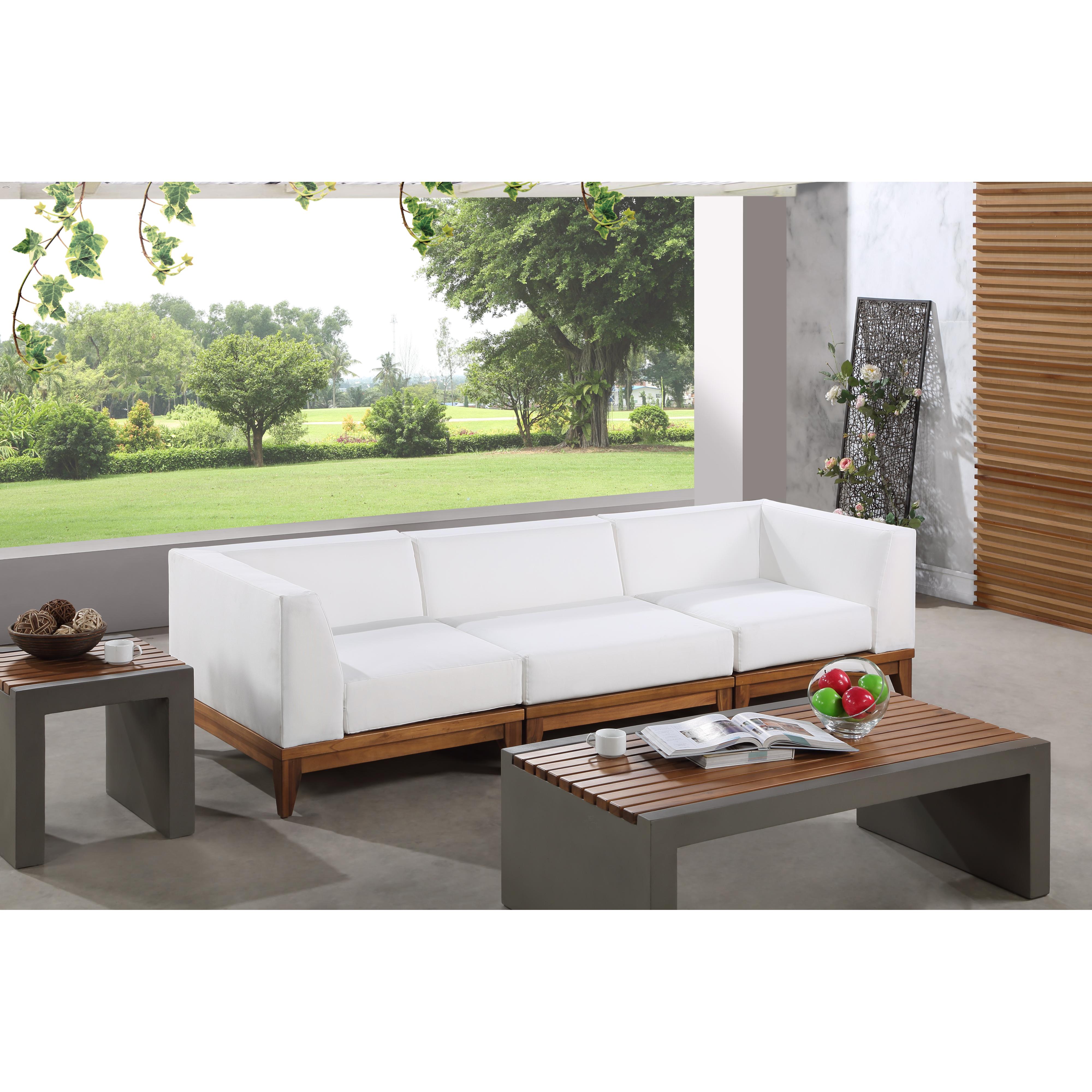 Meridian Rio Off White Water Resistant Fabric Outdoor Patio Modular Sofa
