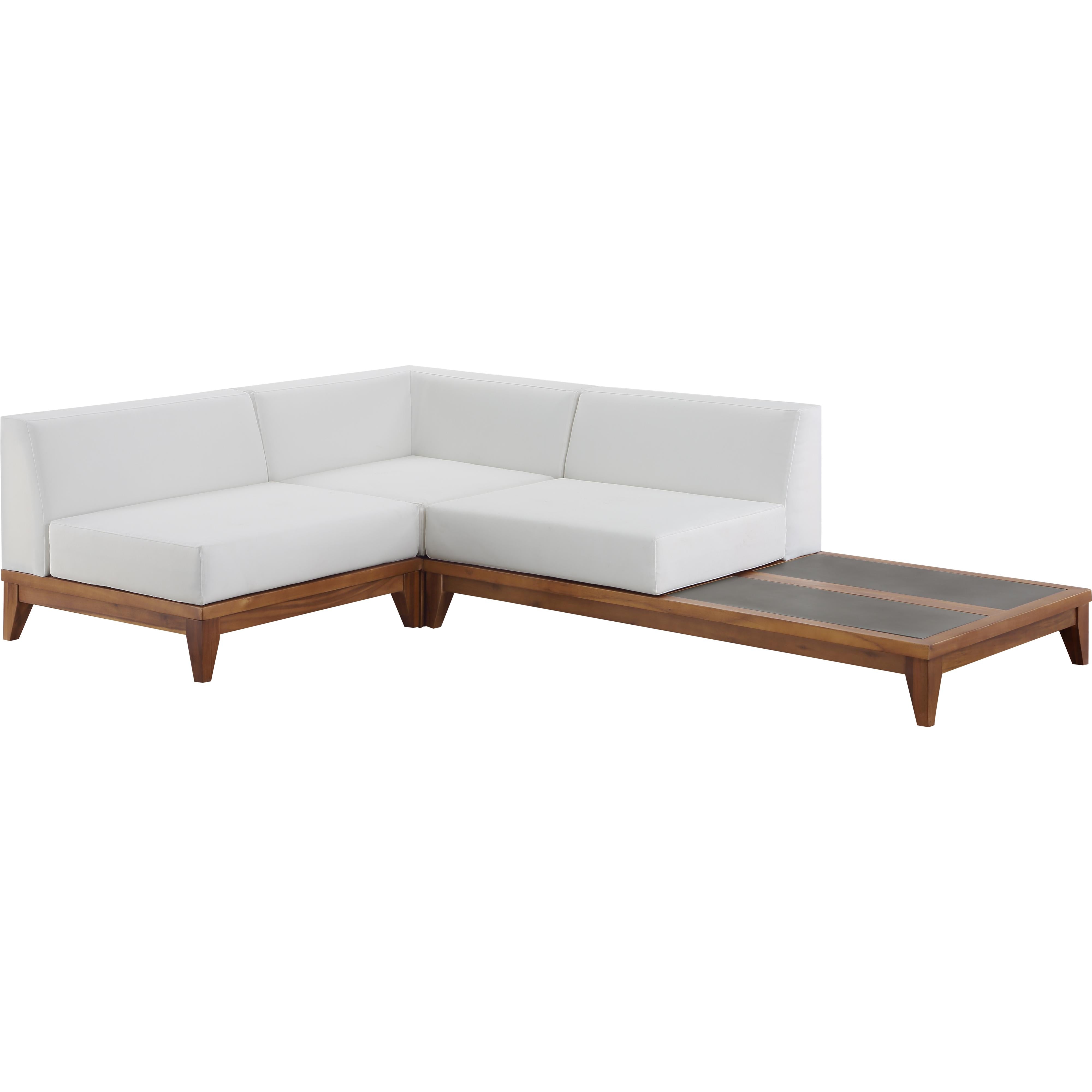 Meridian Rio Off White Water Resistant Fabric Outdoor Patio Modular Sectional