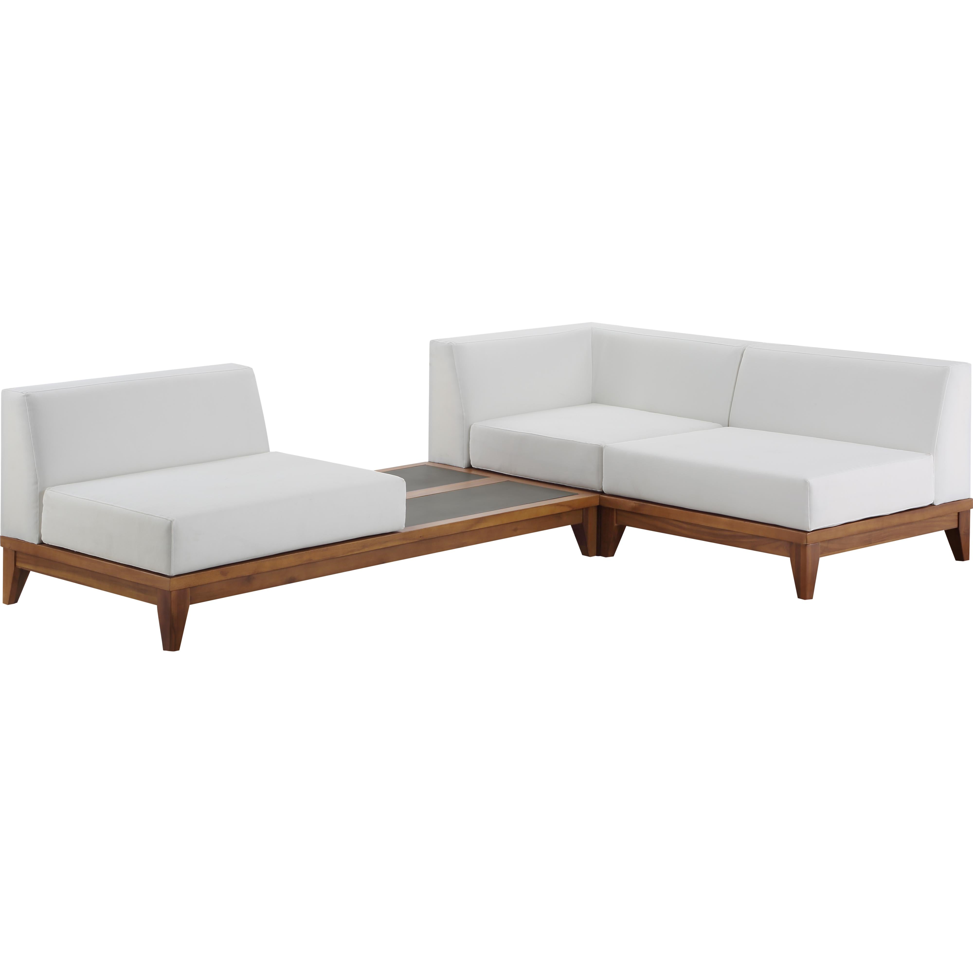 Meridian Rio Off White Water Resistant Fabric Outdoor Patio Modular Sectional