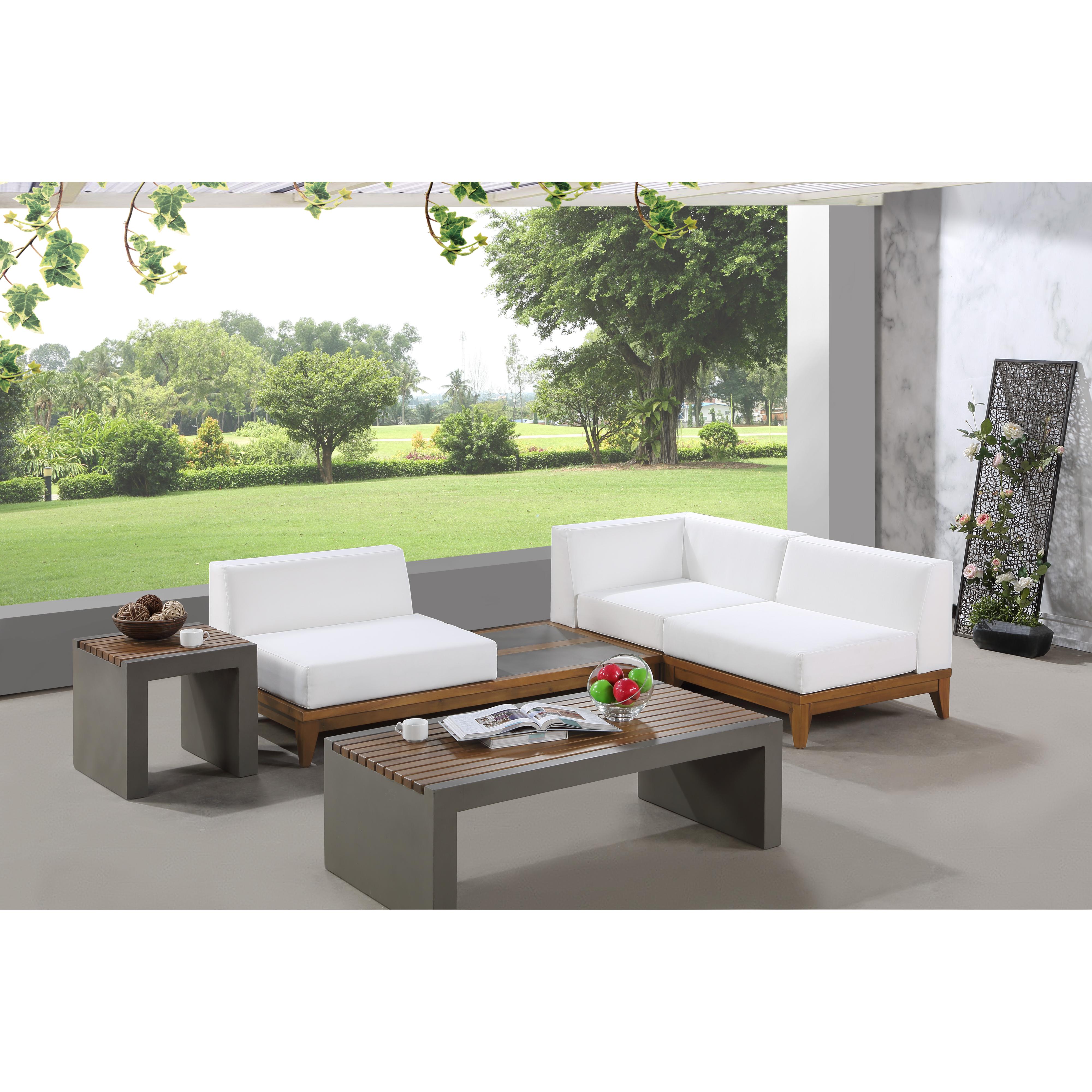 Meridian Rio Off White Water Resistant Fabric Outdoor Patio Modular Sectional