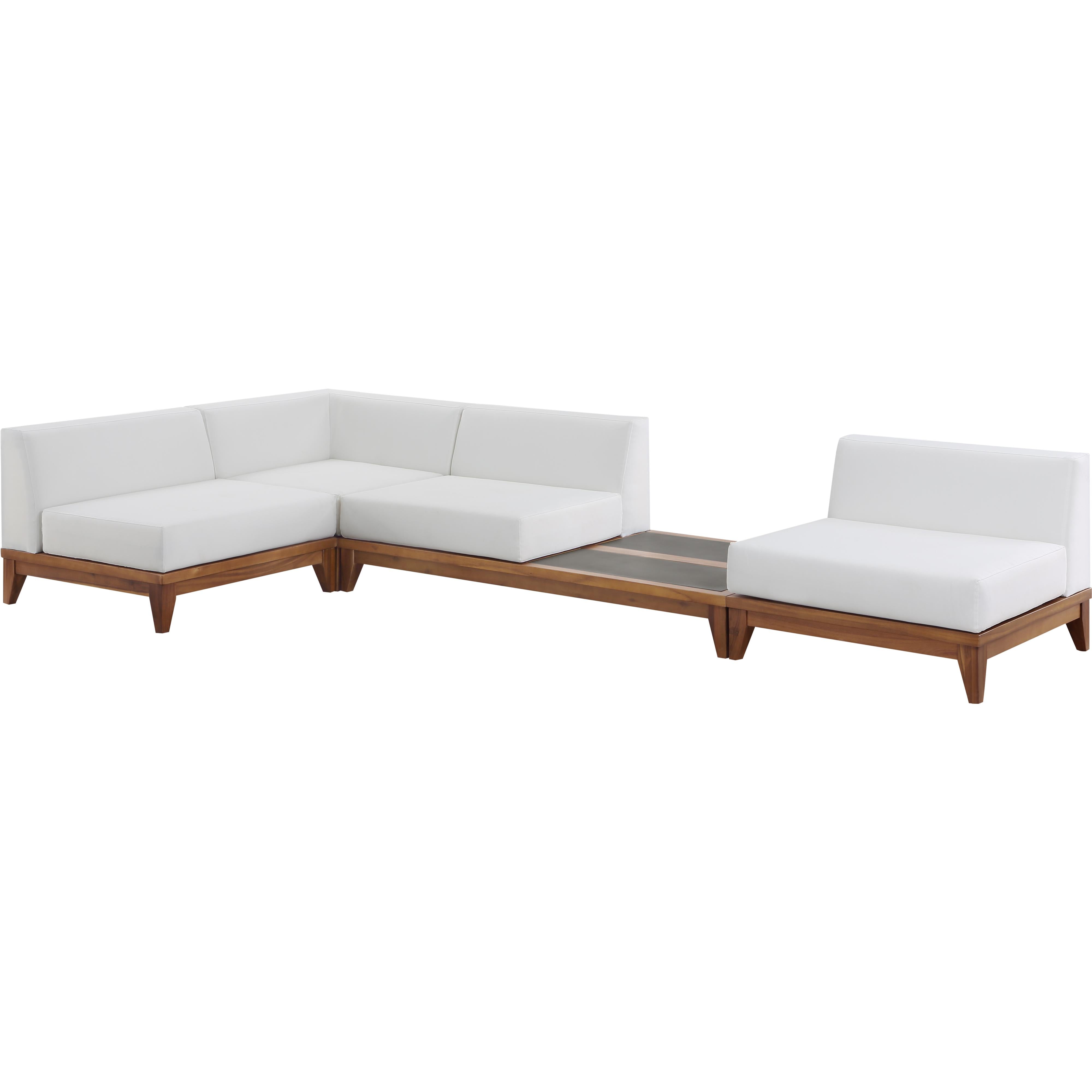Meridian Rio Off White Water Resistant Fabric Outdoor Patio Modular Sectional