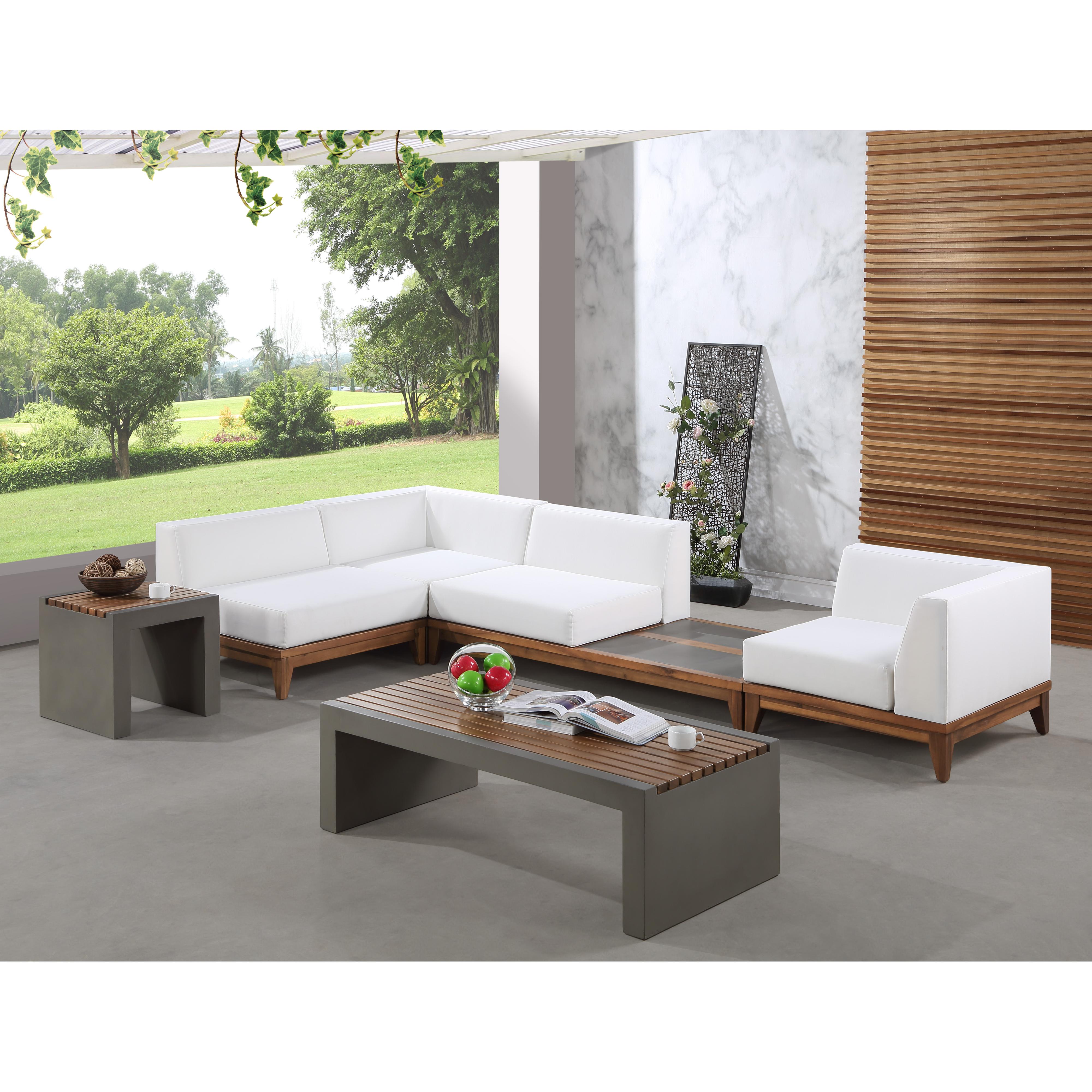 Meridian Rio Off White Water Resistant Fabric Outdoor Patio Modular Sectional