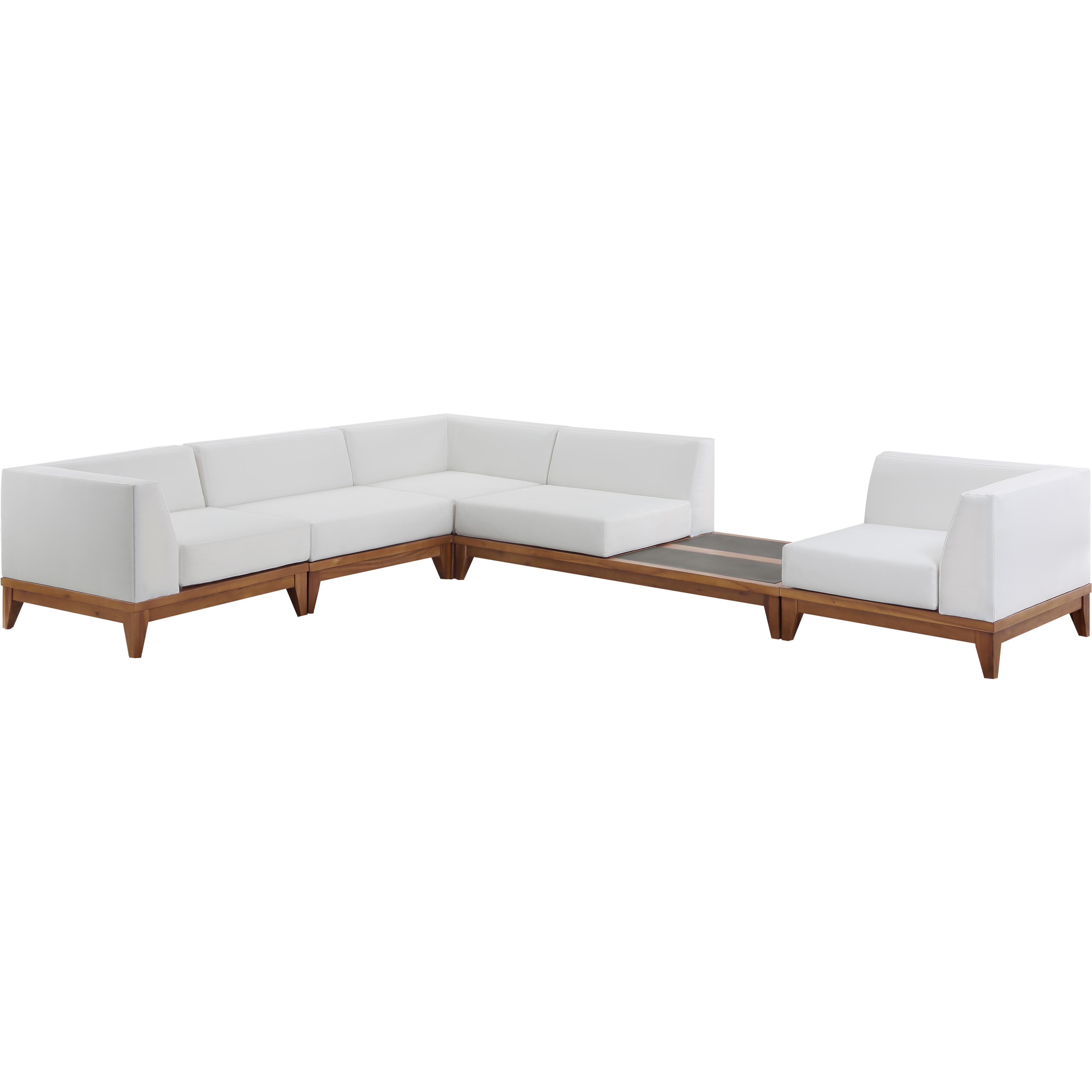 Meridian Rio Off White Water Resistant Fabric Outdoor Patio Modular Sectional
