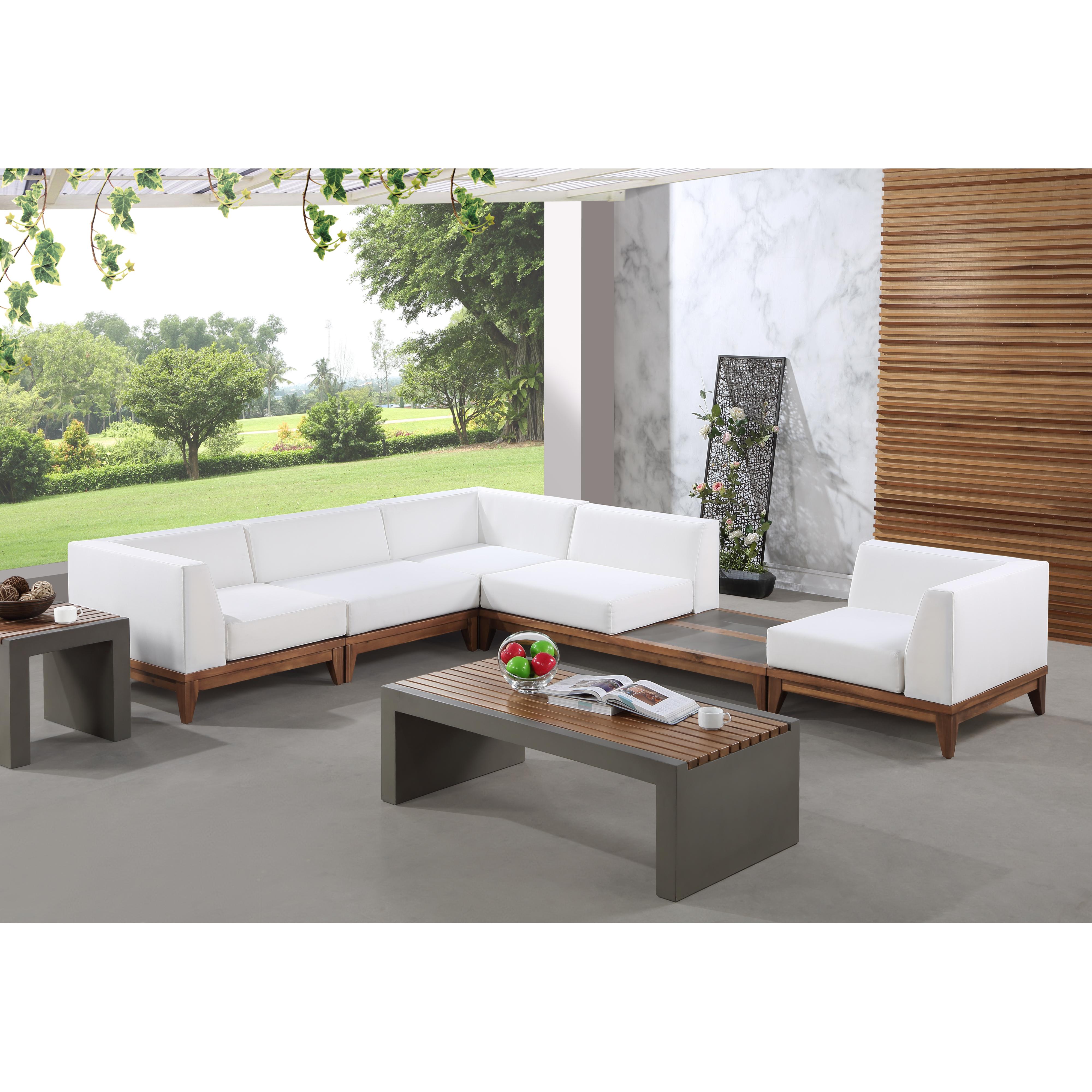 Meridian Rio Off White Water Resistant Fabric Outdoor Patio Modular Sectional