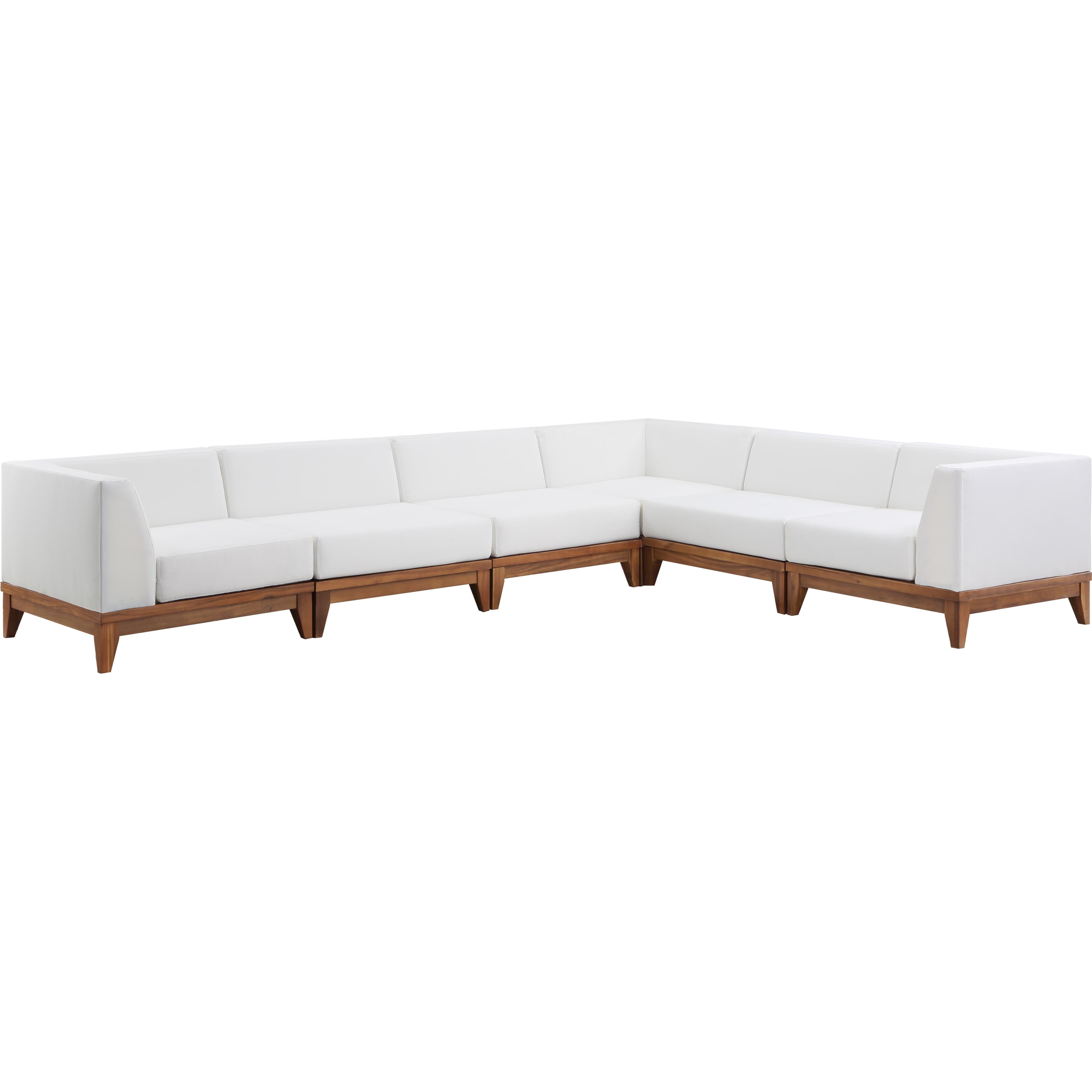 Meridian Rio Off White Water Resistant Fabric Outdoor Patio Modular Sectional