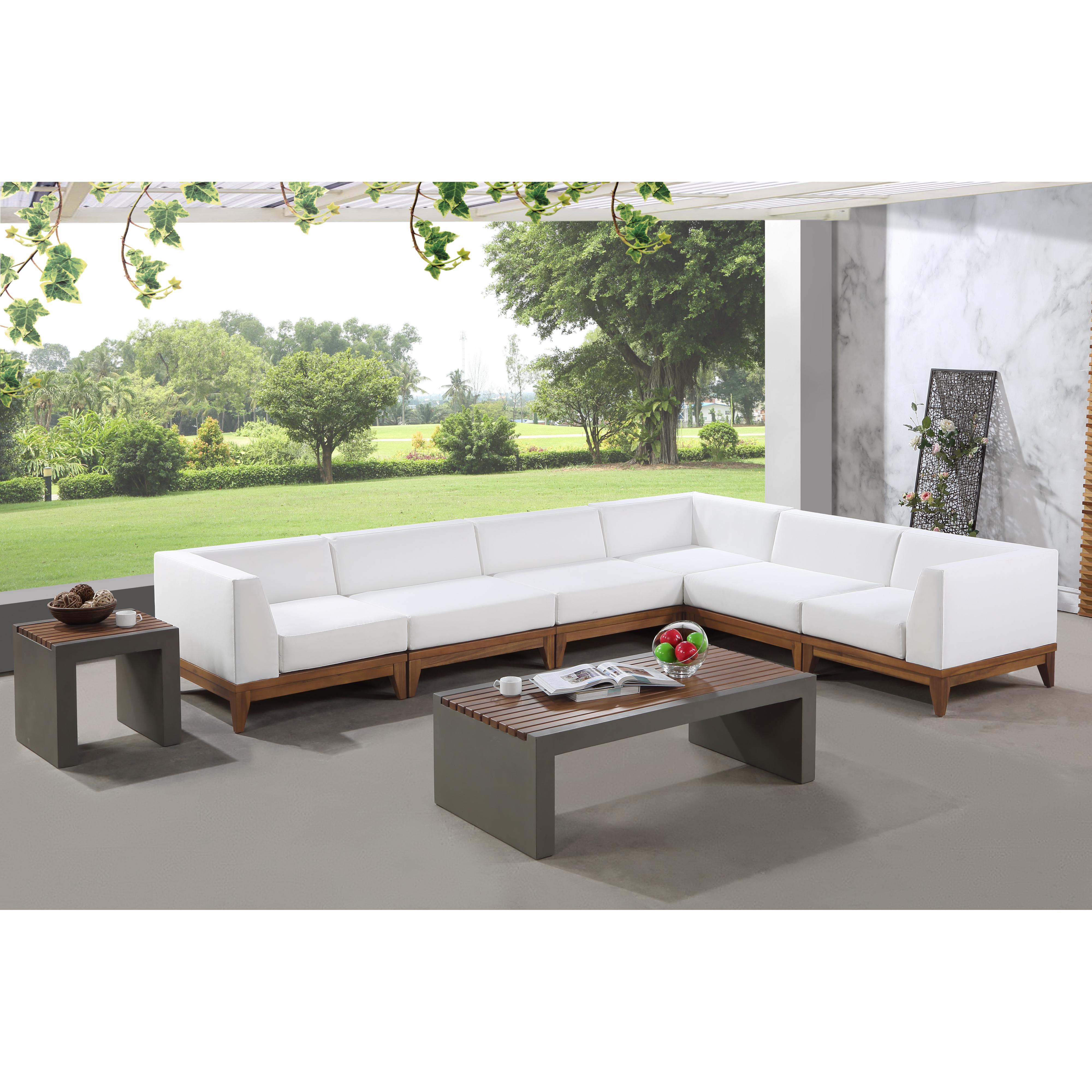 Meridian Rio Off White Water Resistant Fabric Outdoor Patio Modular Sectional