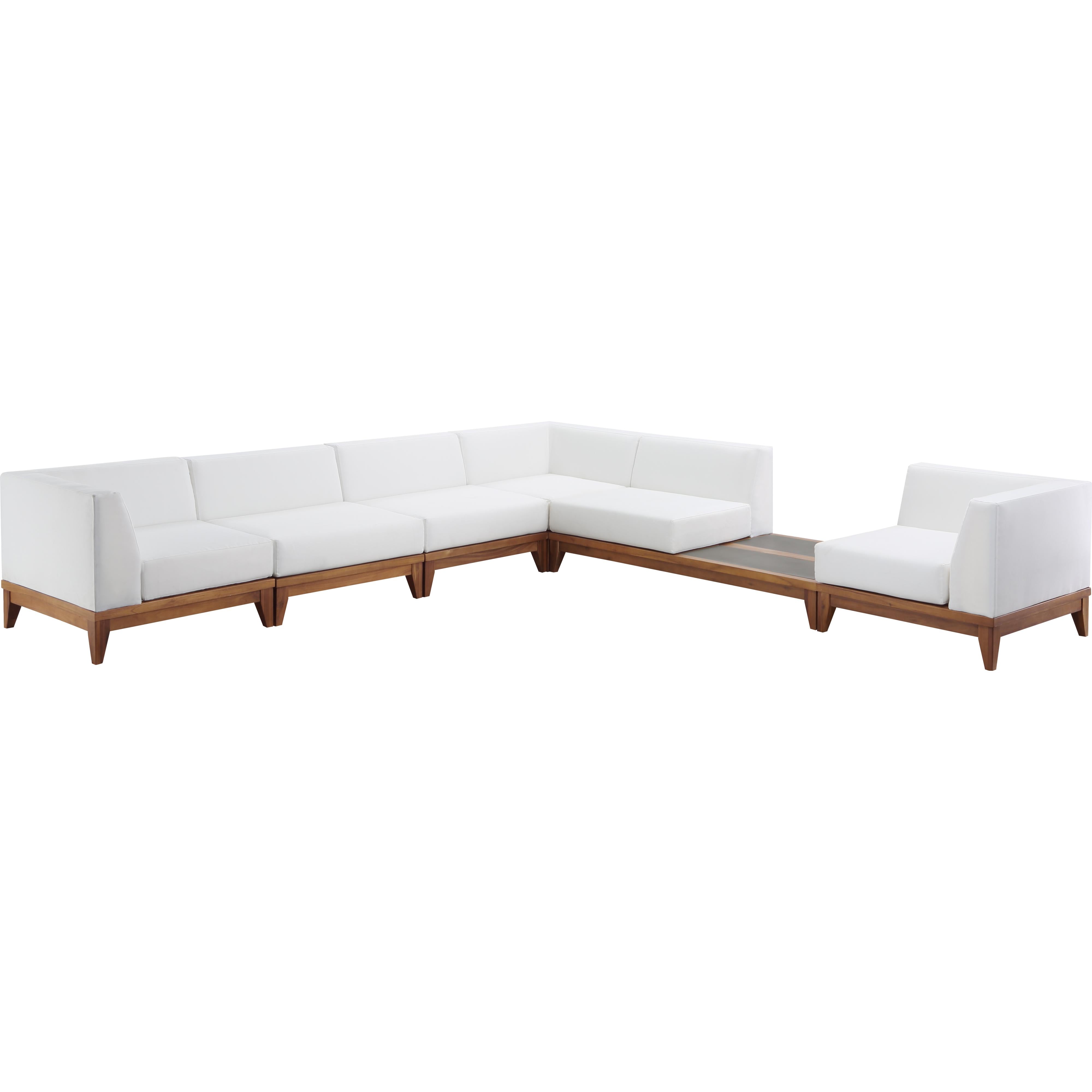 Meridian Rio Off White Water Resistant Fabric Outdoor Patio Modular Sectional