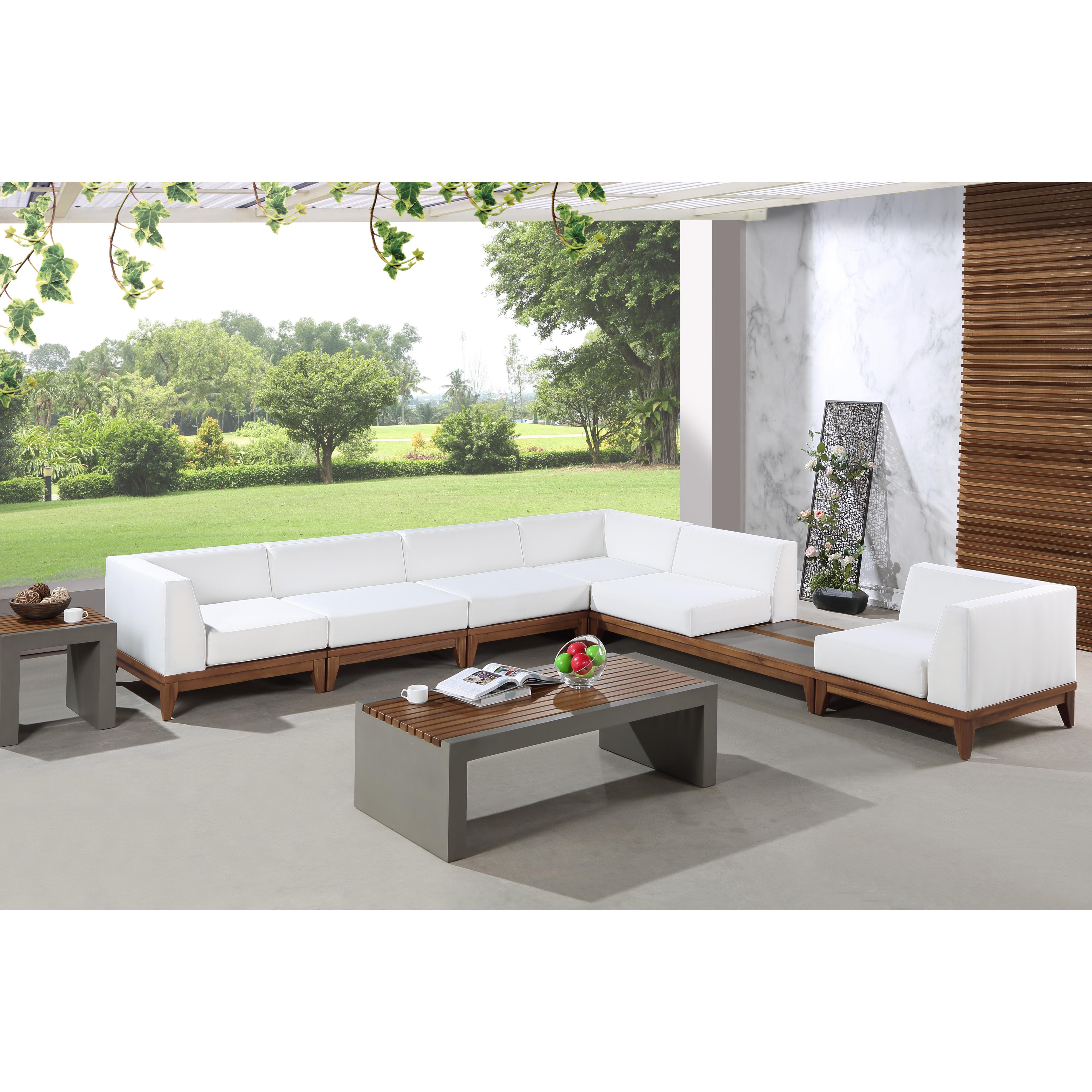 Meridian Rio Off White Water Resistant Fabric Outdoor Patio Modular Sectional