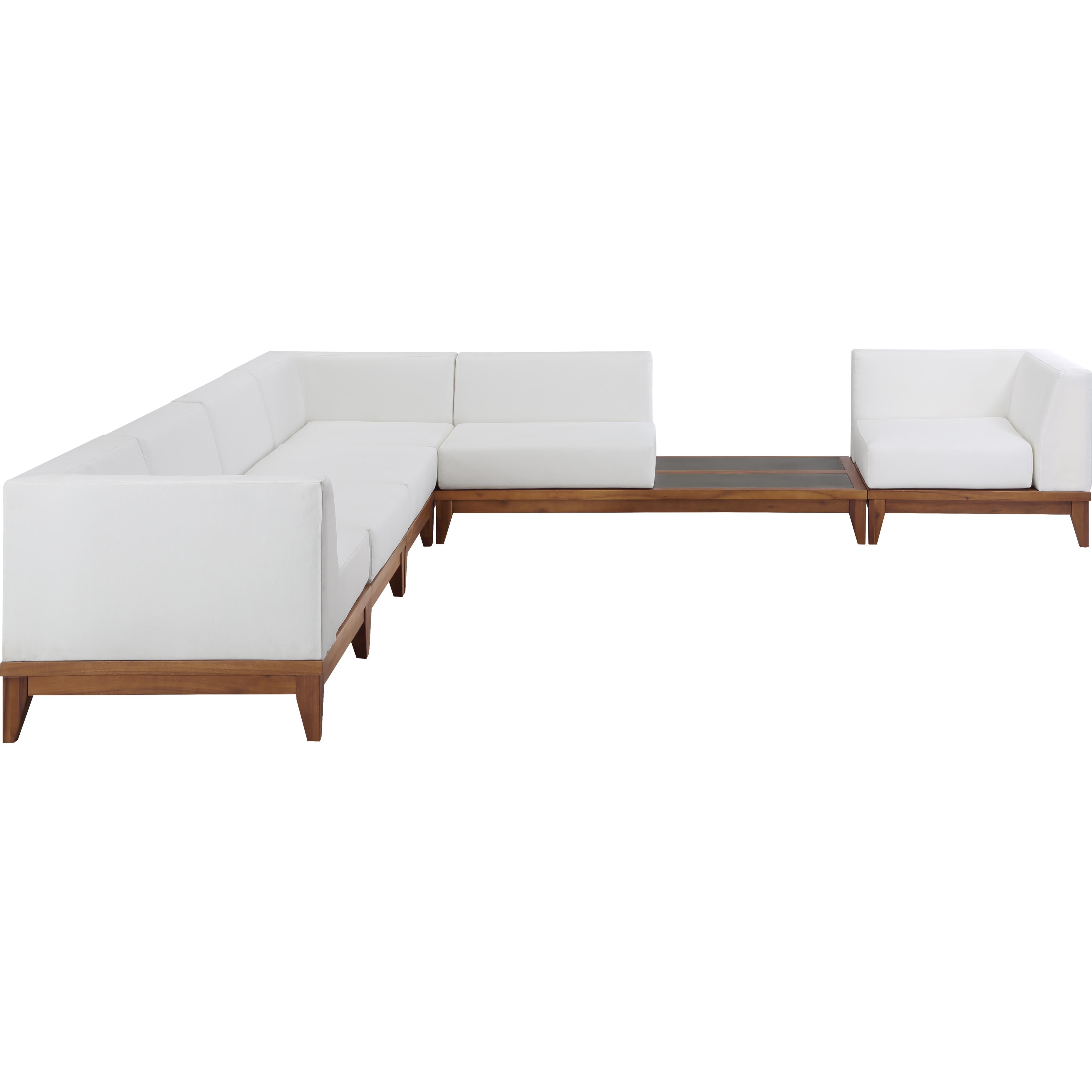 Meridian Rio Off White Water Resistant Fabric Outdoor Patio Modular Sectional