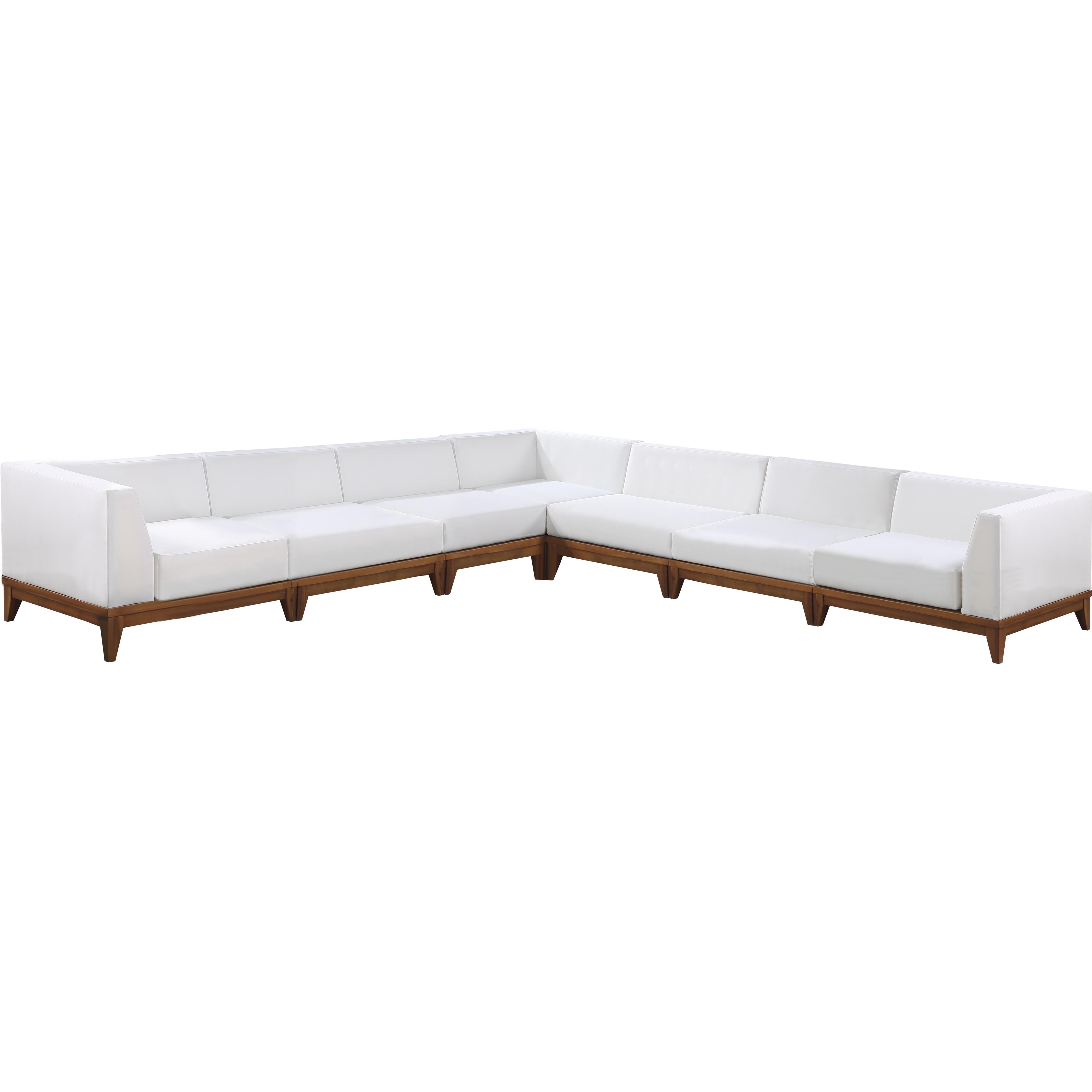 Meridian Rio Off White Water Resistant Fabric Outdoor Patio Modular Sectional