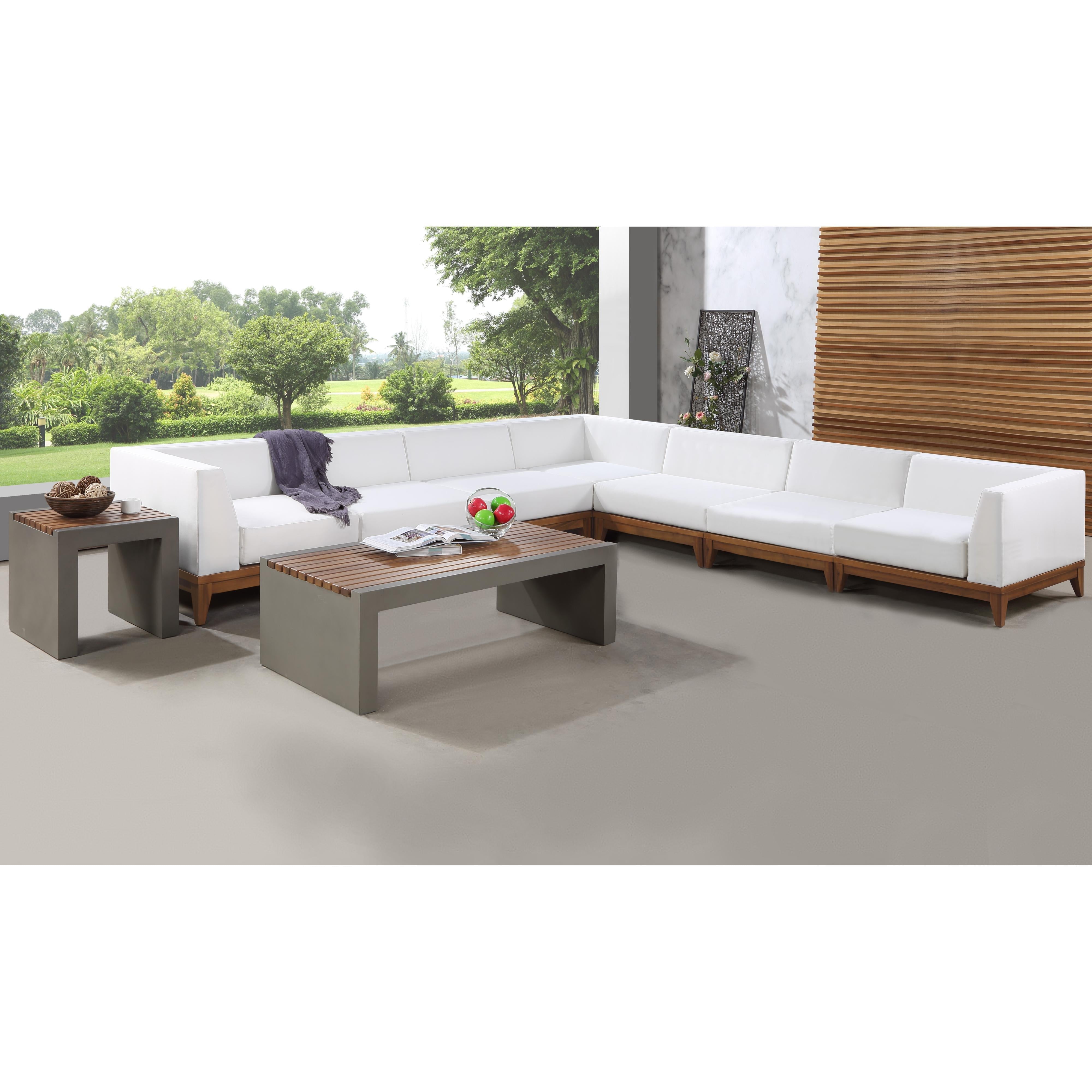 Meridian Rio Off White Water Resistant Fabric Outdoor Patio Modular Sectional