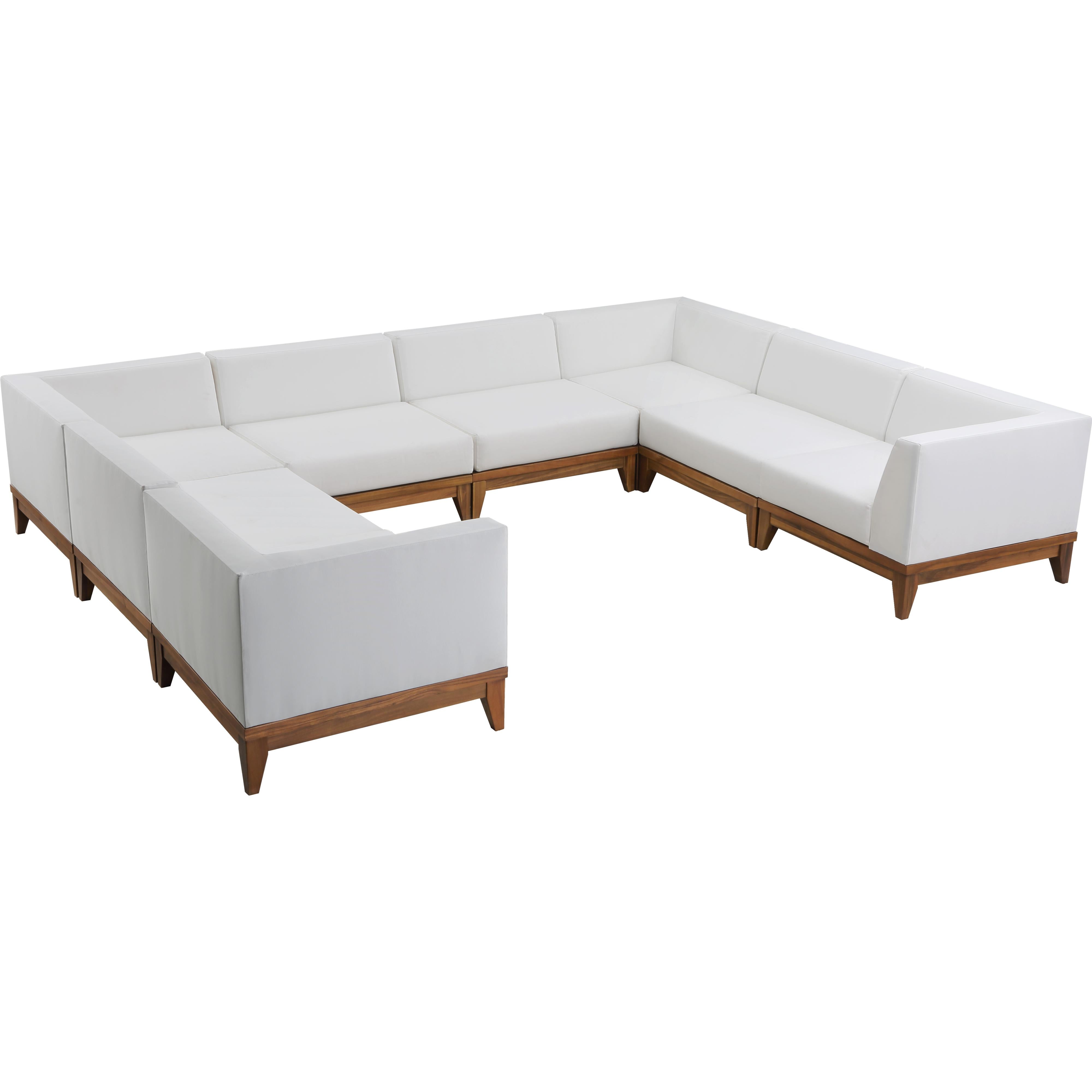 Meridian Rio Off White Water Resistant Fabric Outdoor Patio Modular Sectional