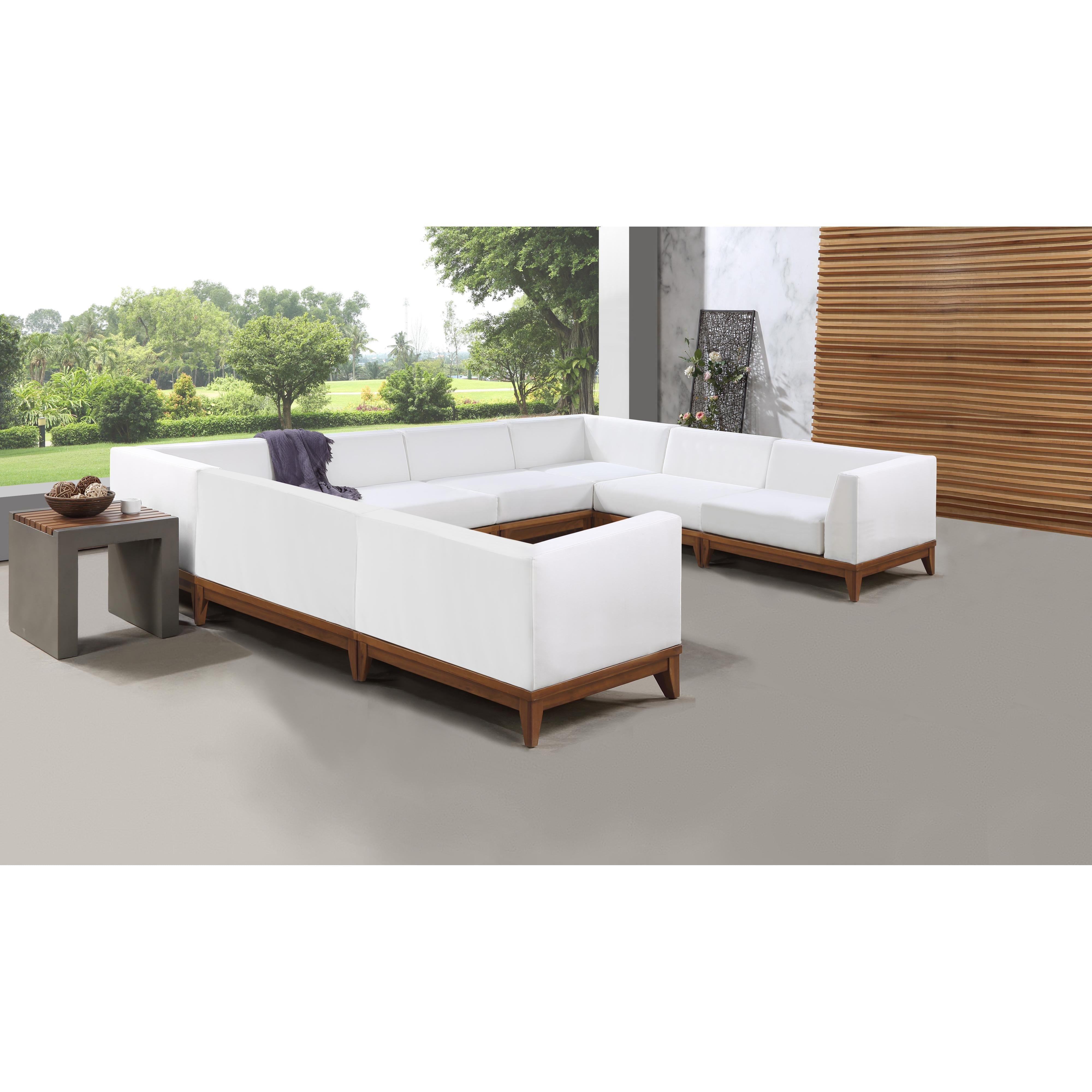 Meridian Rio Off White Water Resistant Fabric Outdoor Patio Modular Sectional