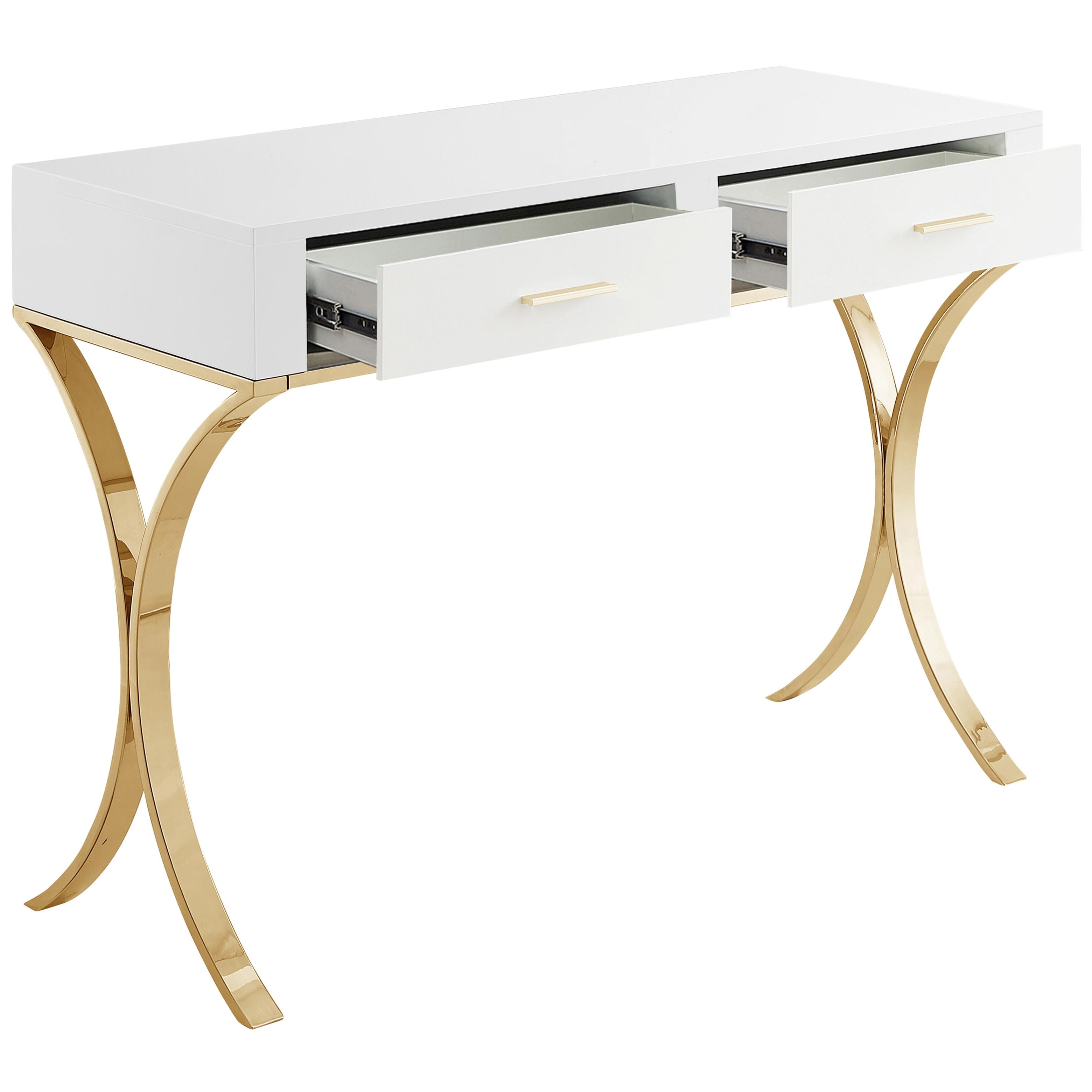 Meridian Monroe Gold Vanity / Desk / Console