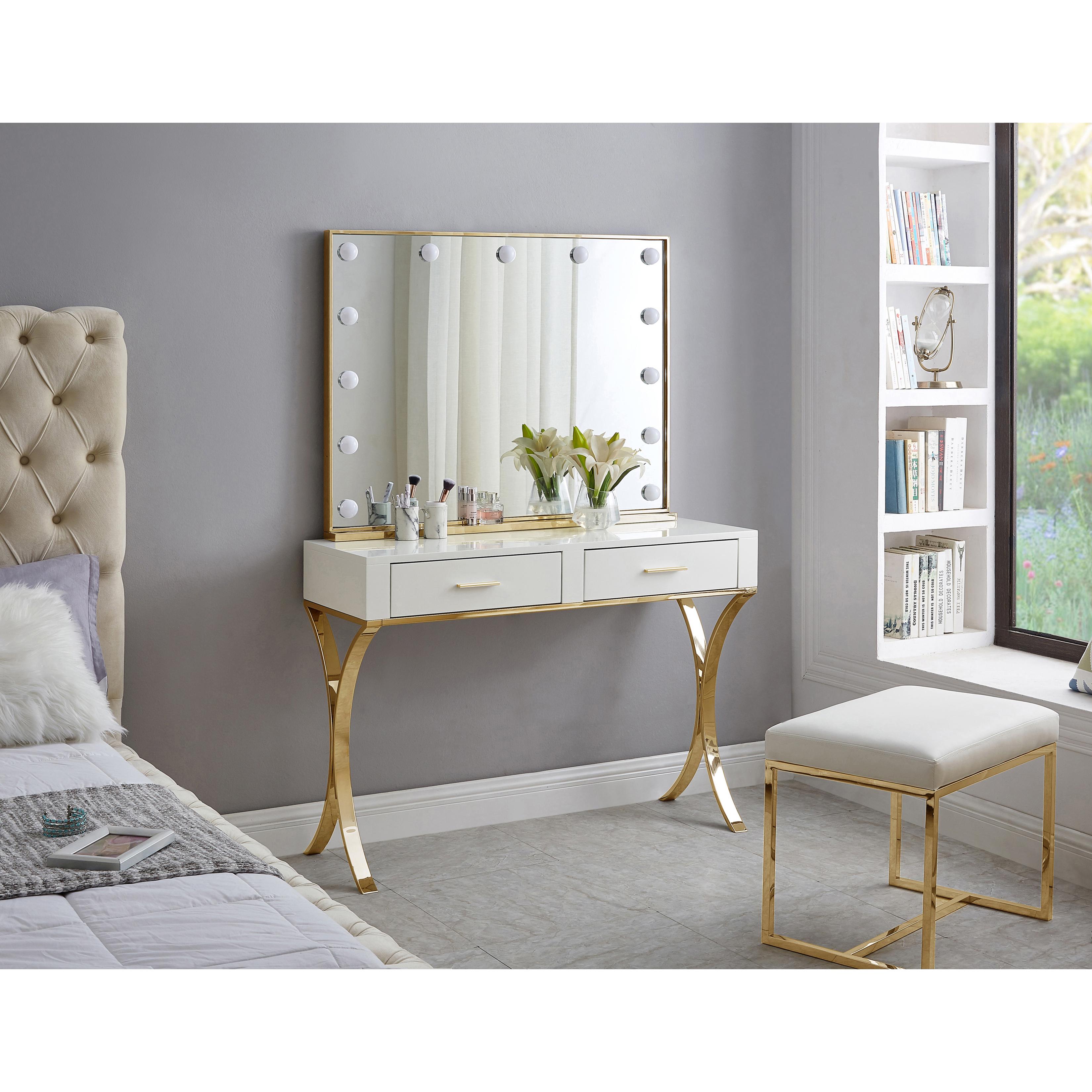 Meridian Monroe Gold Vanity / Desk / Console