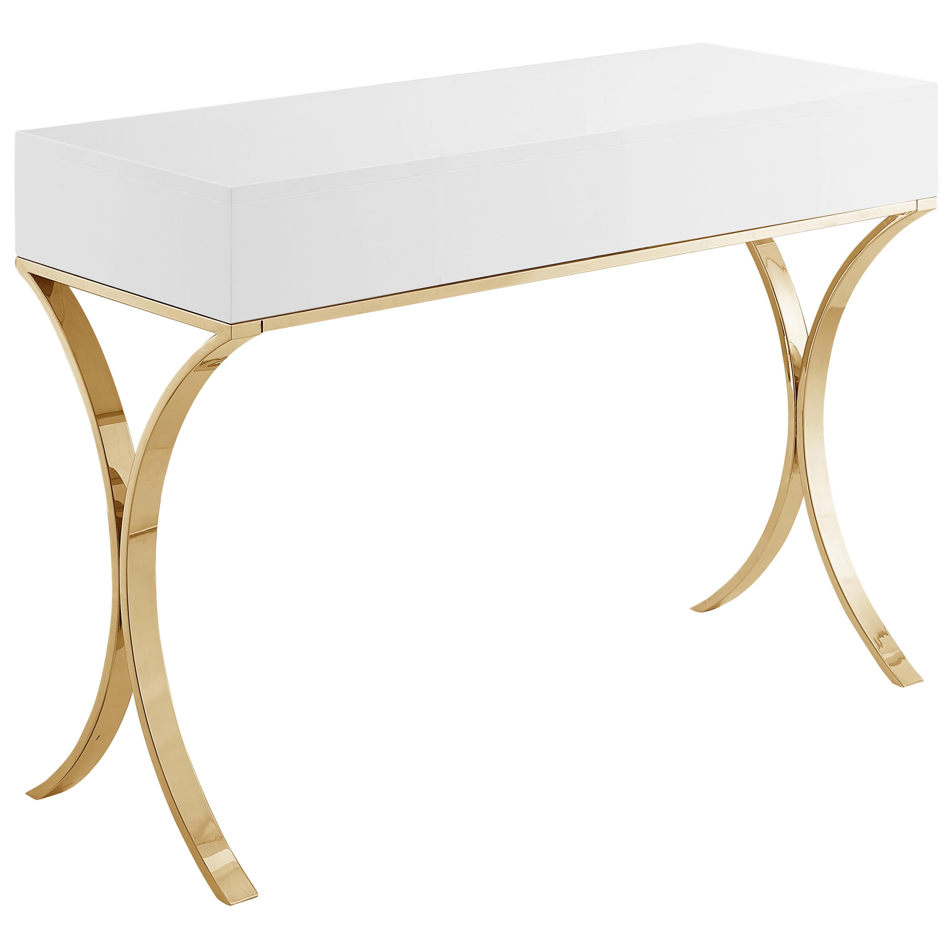 Meridian Monroe Gold Vanity / Desk / Console
