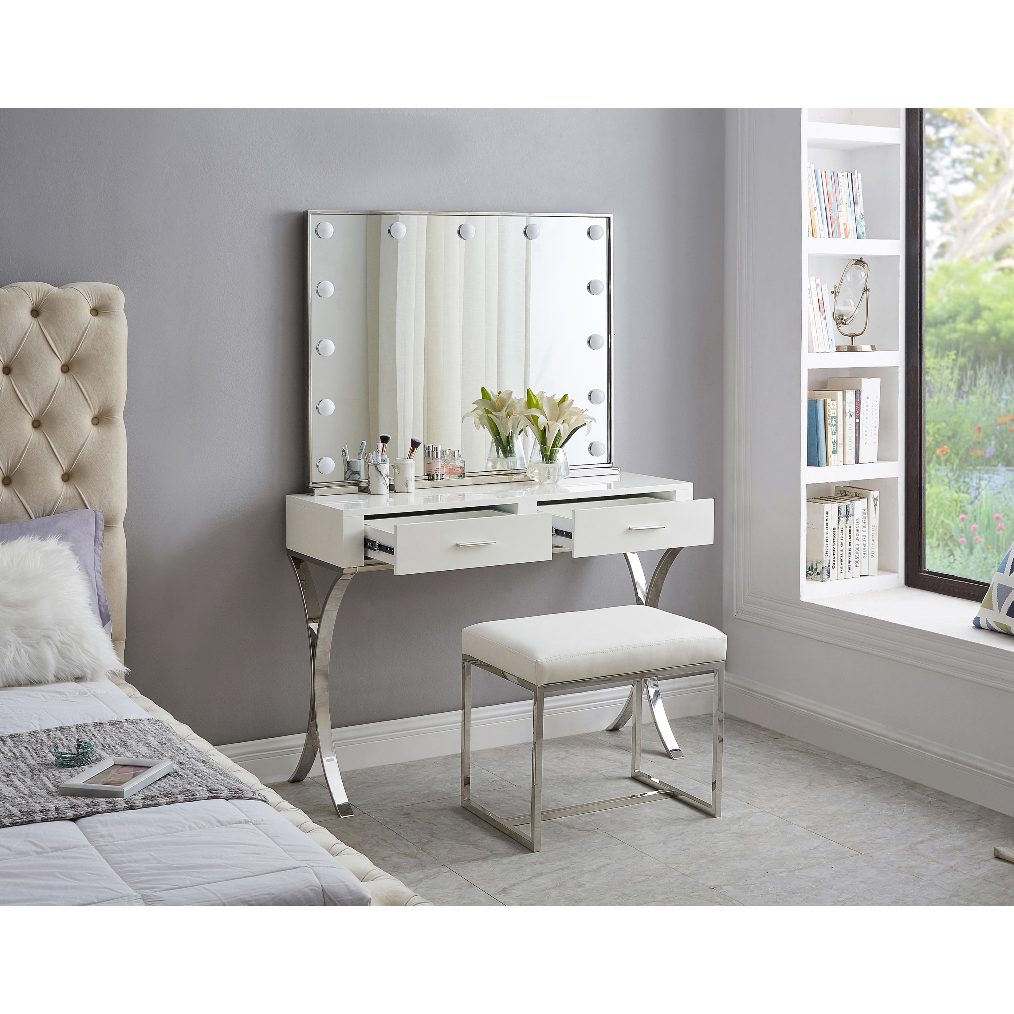 Meridian Monroe Chrome Vanity / Desk / Console