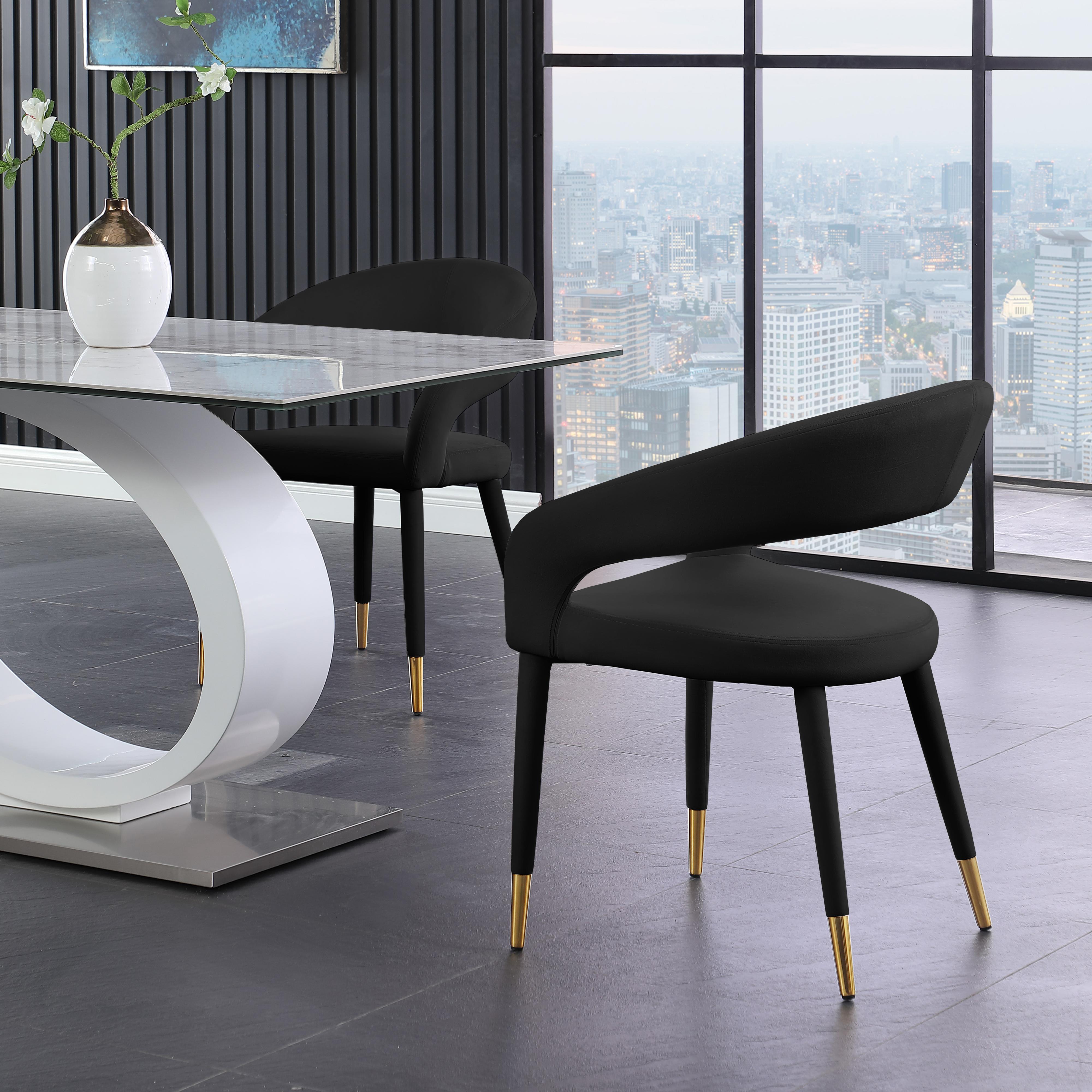 Meridian Destiny Black Velvet Dining Chair