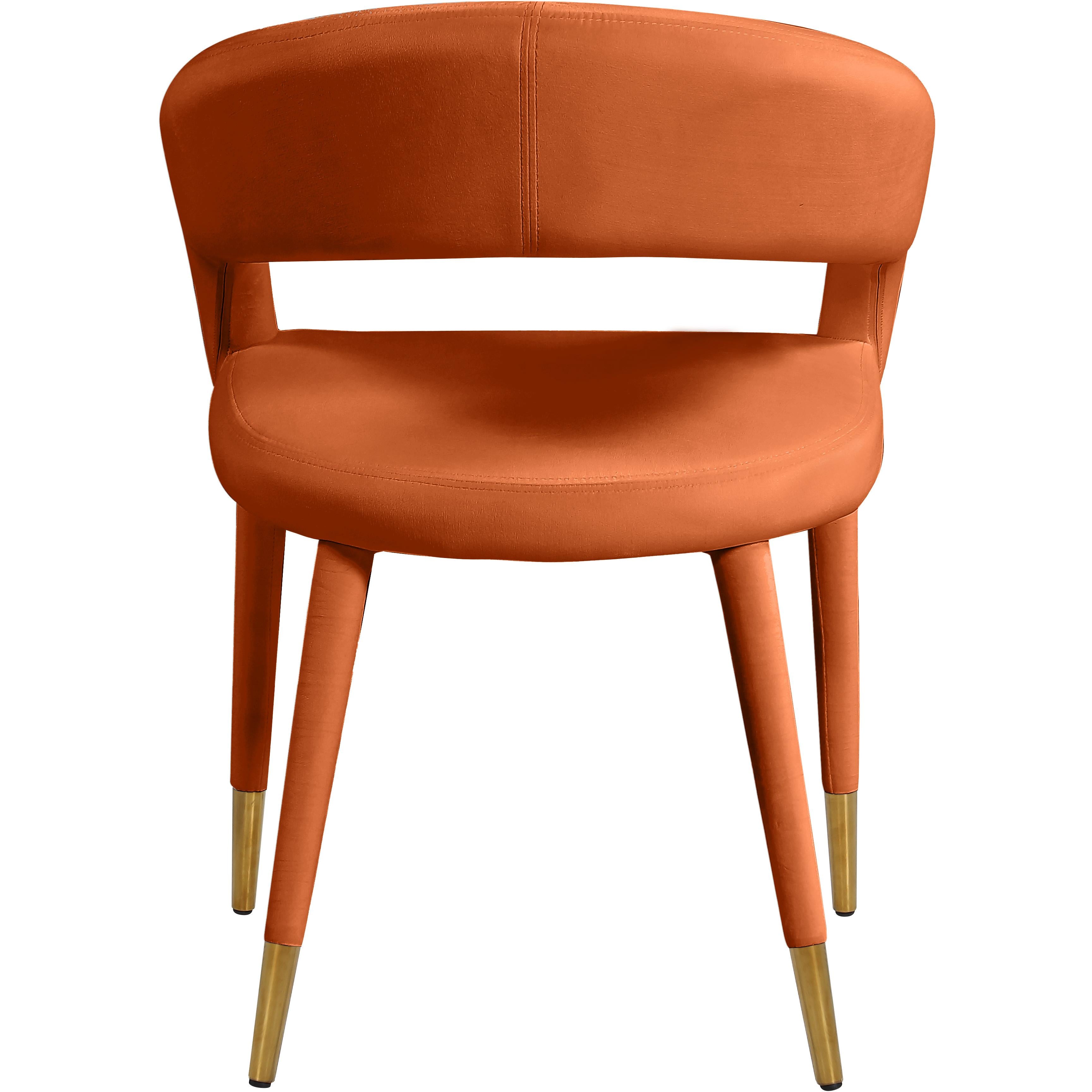 Meridian Destiny Cognac Velvet Dining Chair