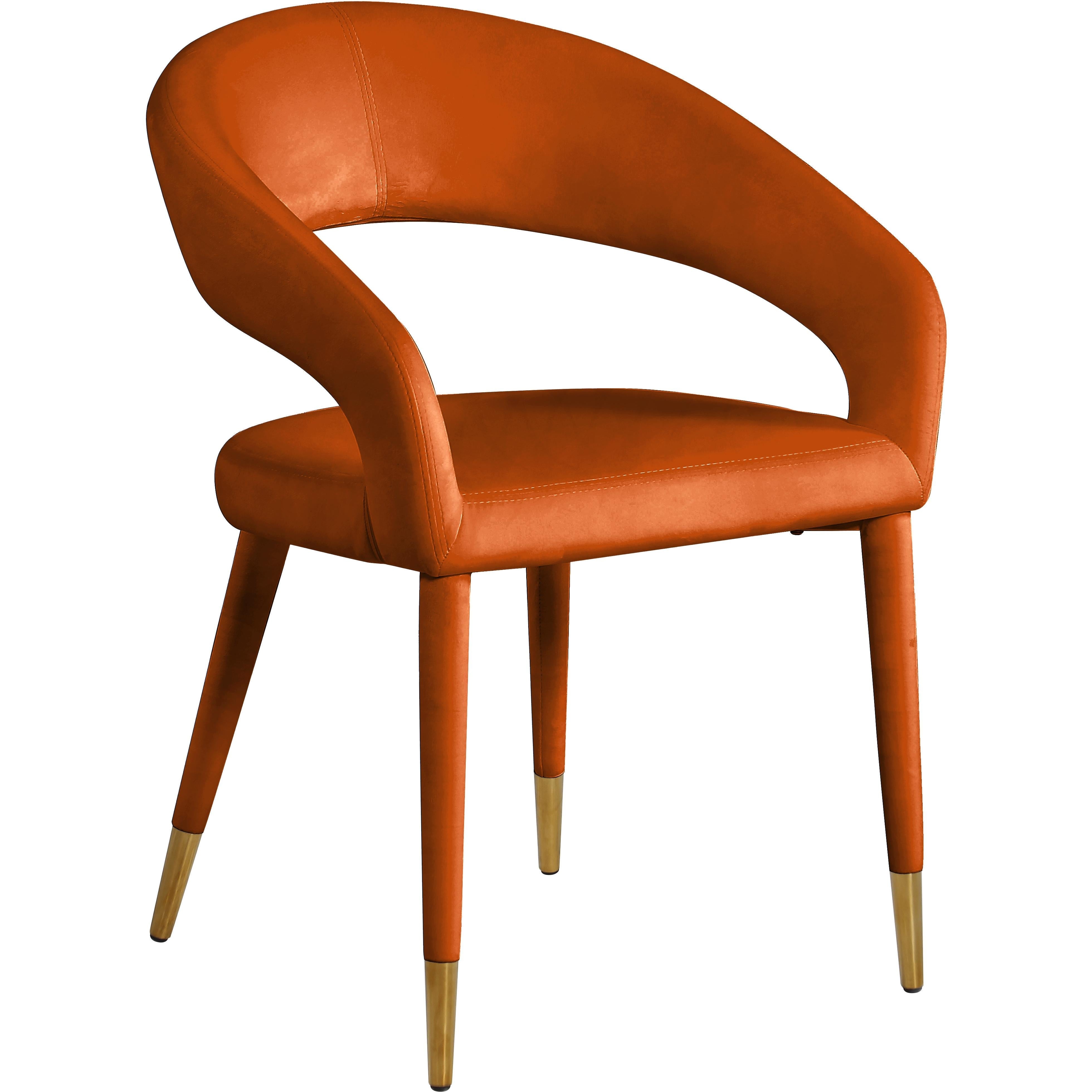 Meridian Destiny Cognac Velvet Dining Chair