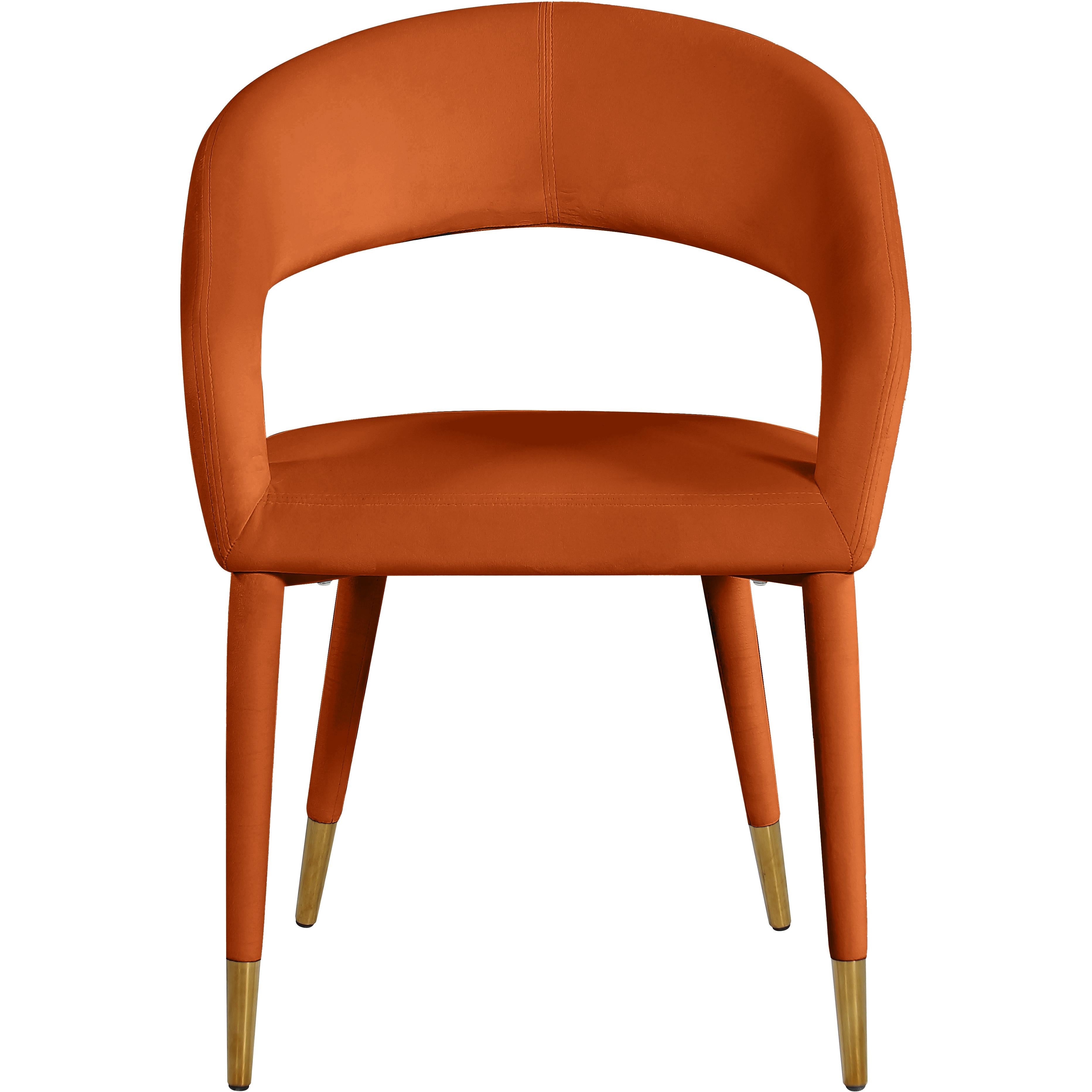 Meridian Destiny Cognac Velvet Dining Chair