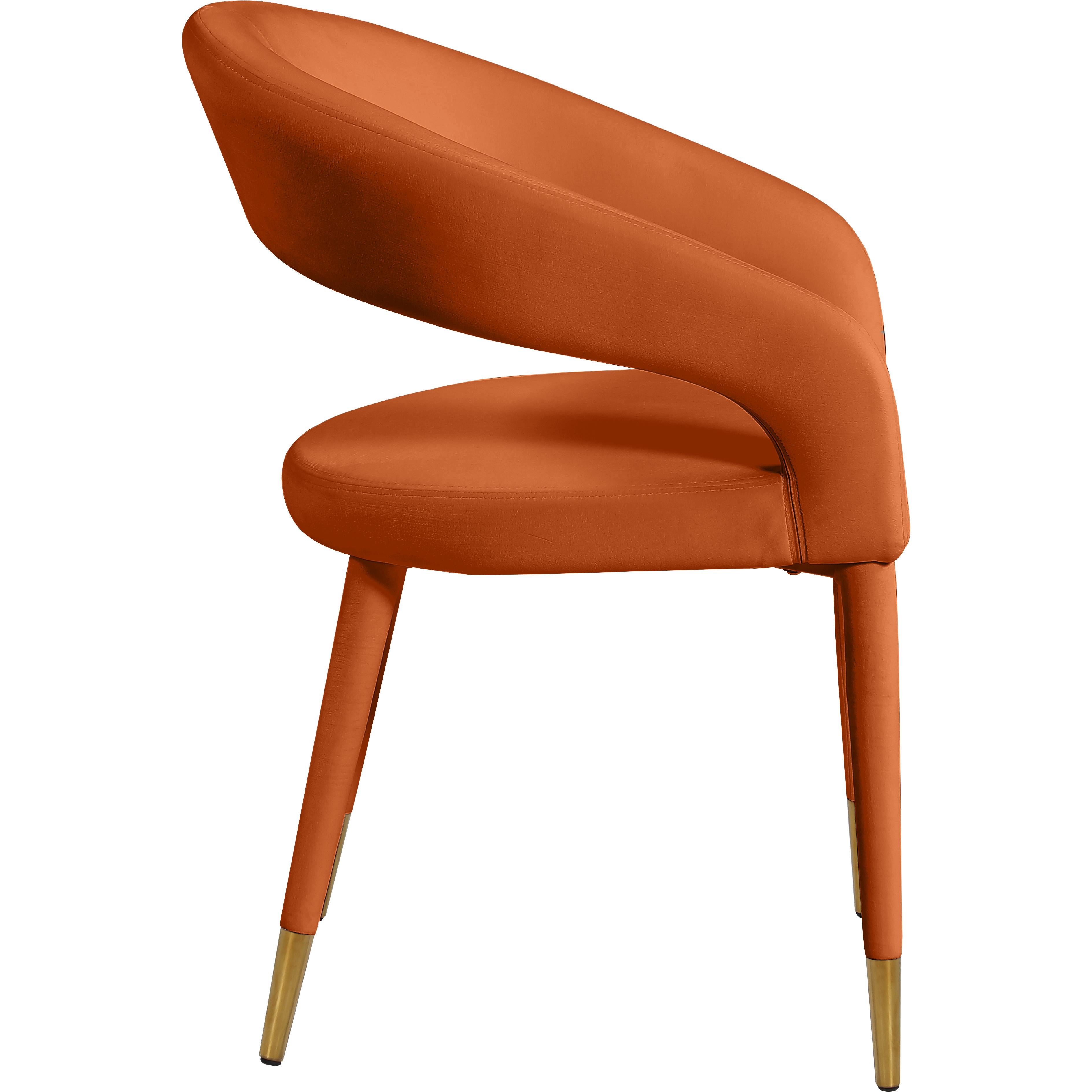 Meridian Destiny Cognac Velvet Dining Chair