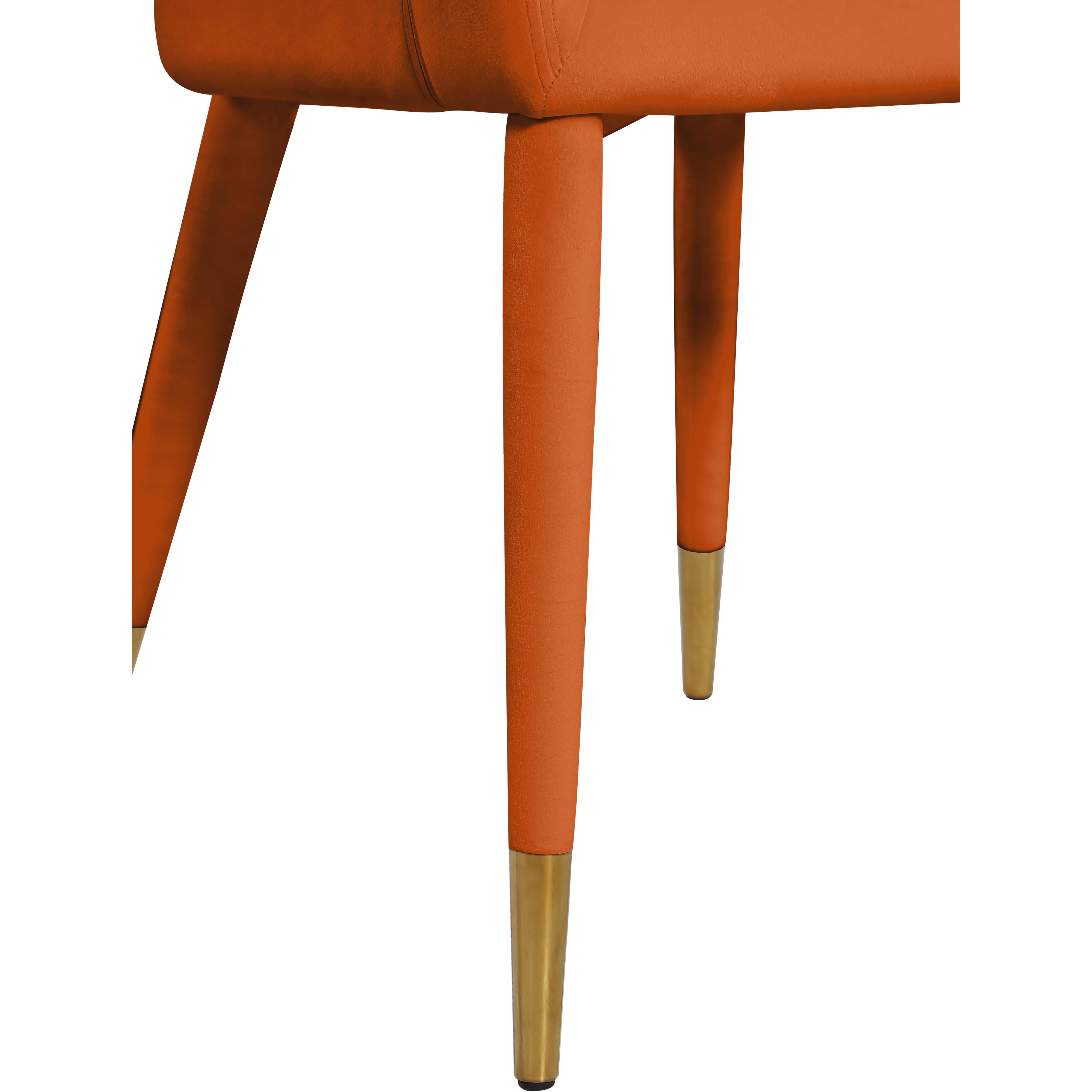 Meridian Destiny Cognac Velvet Dining Chair
