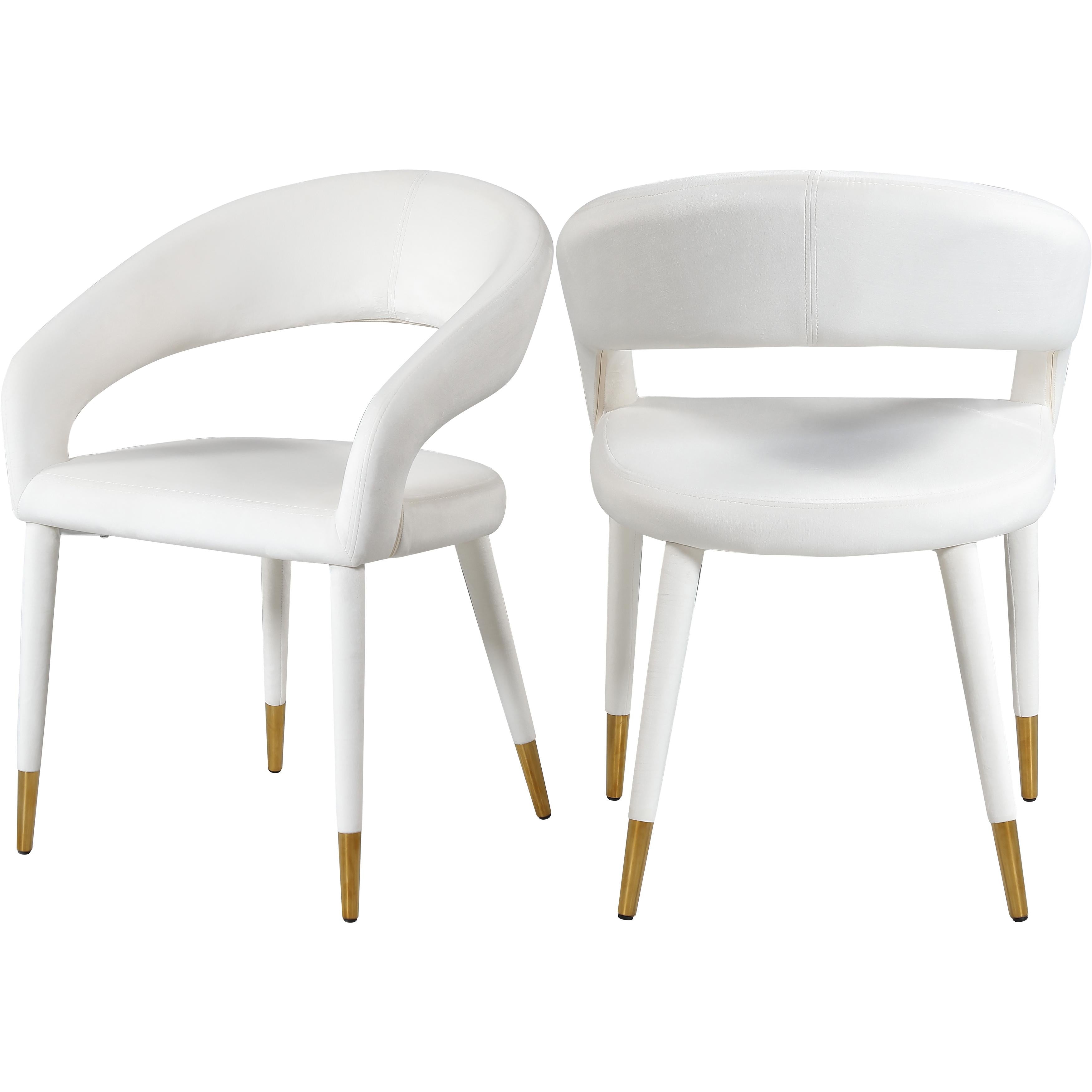 Meridian Destiny Cream Velvet Dining Chair