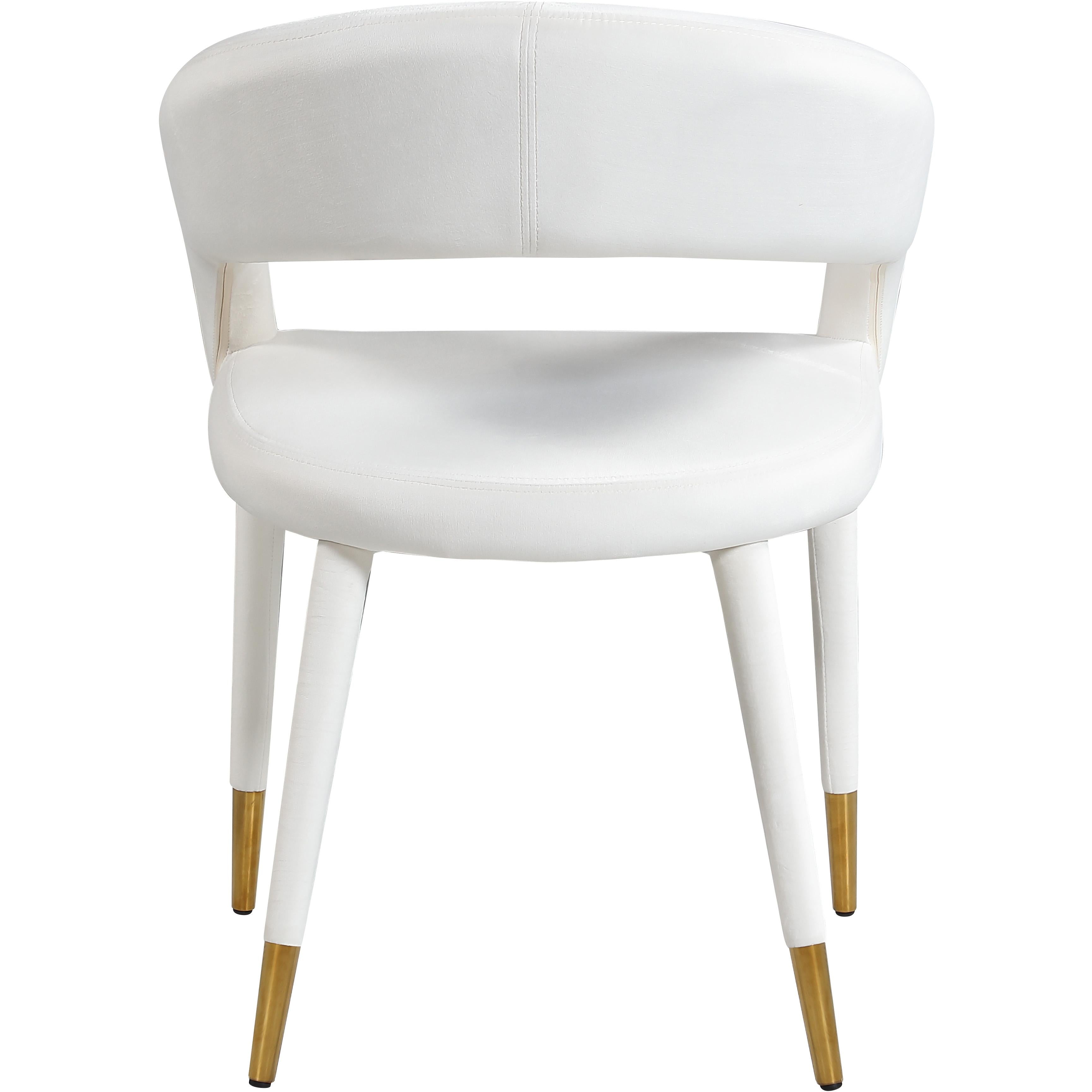 Meridian Destiny Cream Velvet Dining Chair