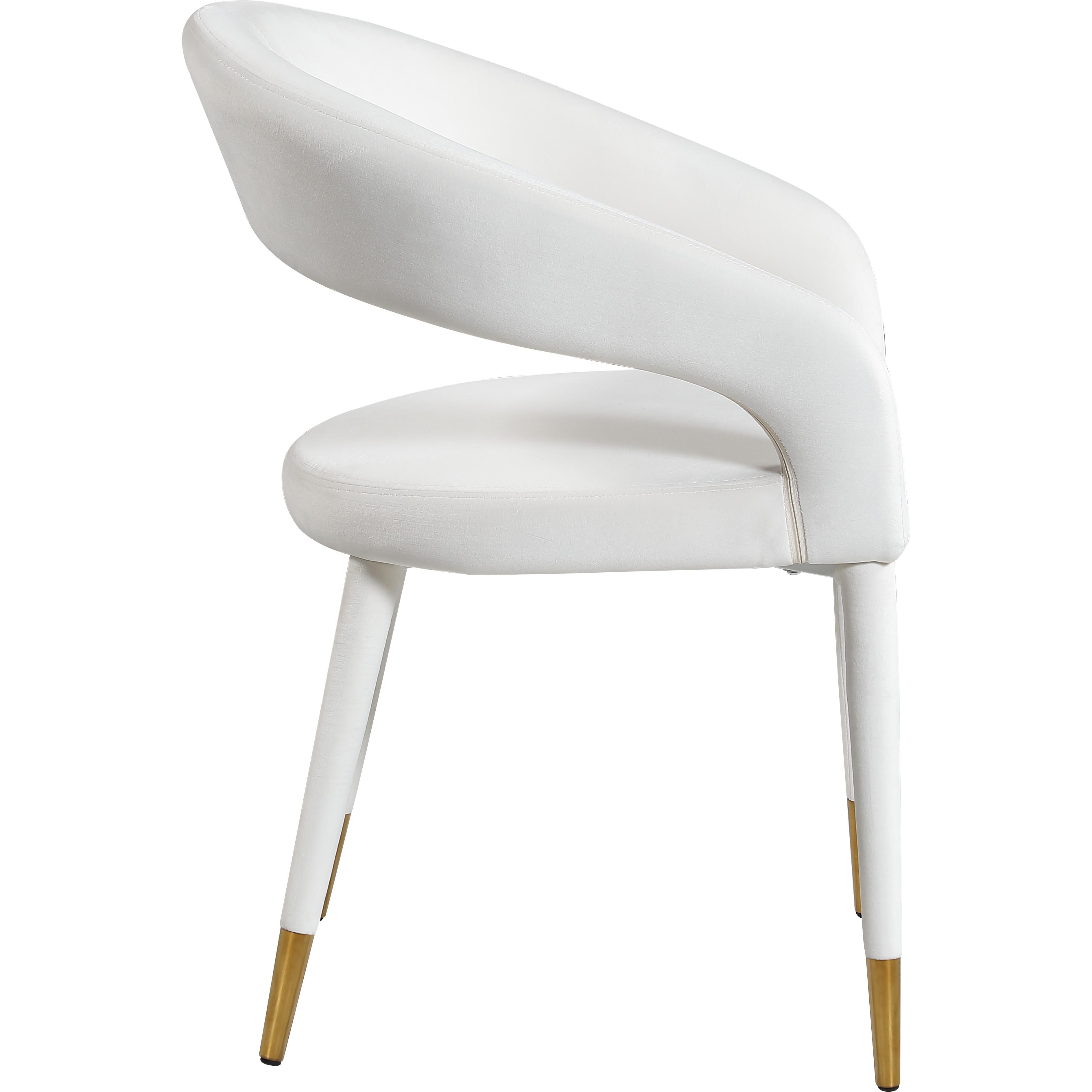 Meridian Destiny Cream Velvet Dining Chair