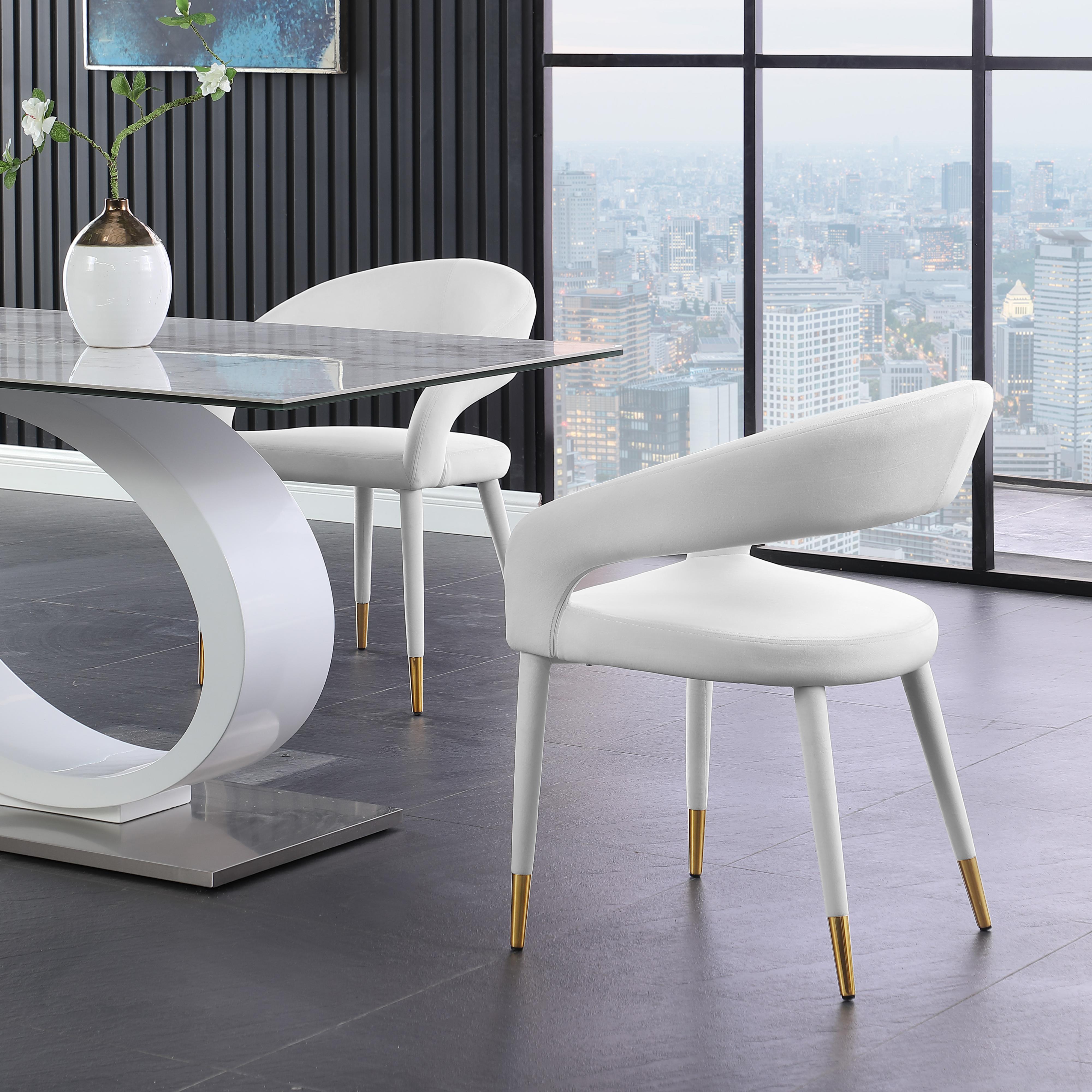 Meridian Destiny Cream Velvet Dining Chair