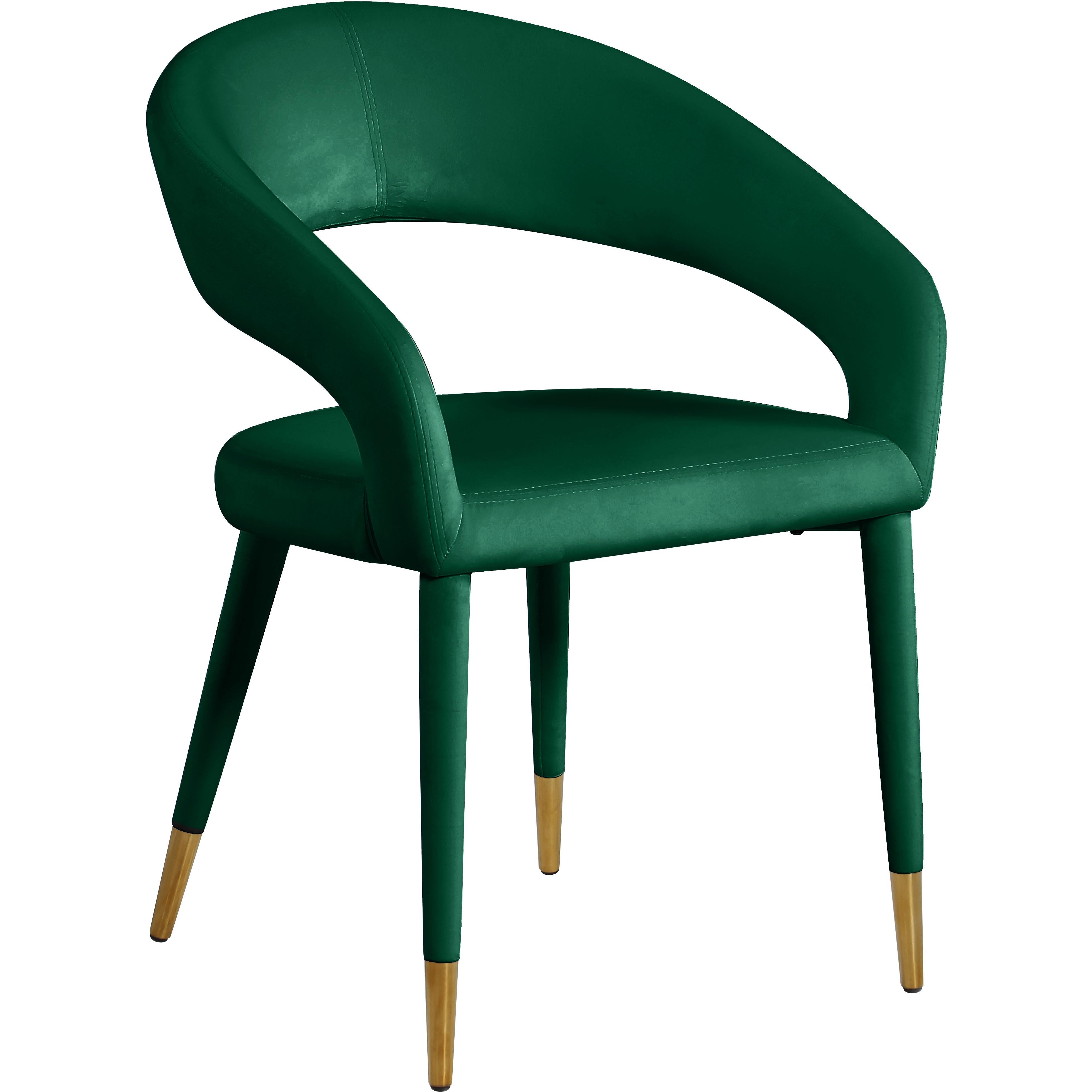 Meridian Destiny Green Velvet Dining Chair