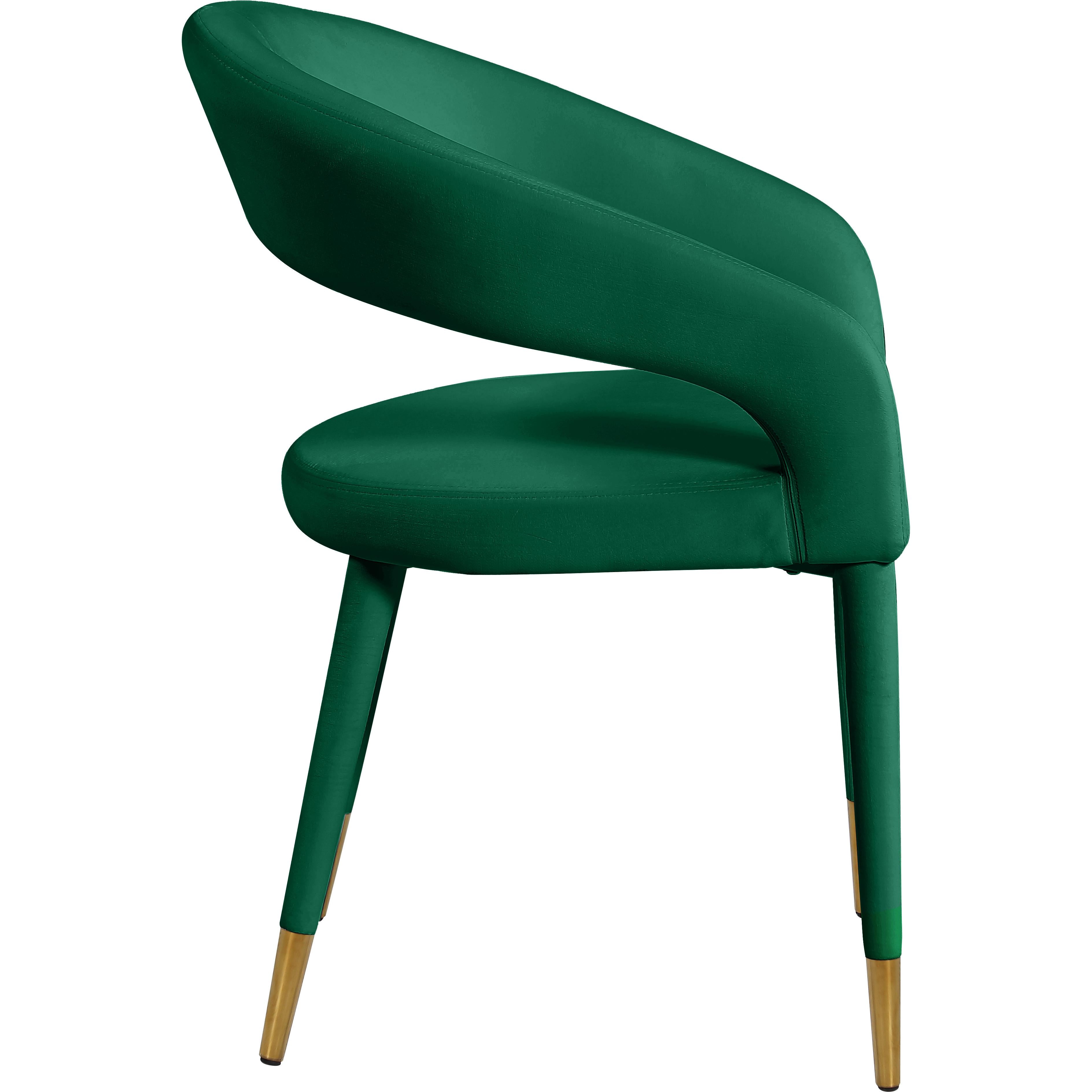 Meridian Destiny Green Velvet Dining Chair