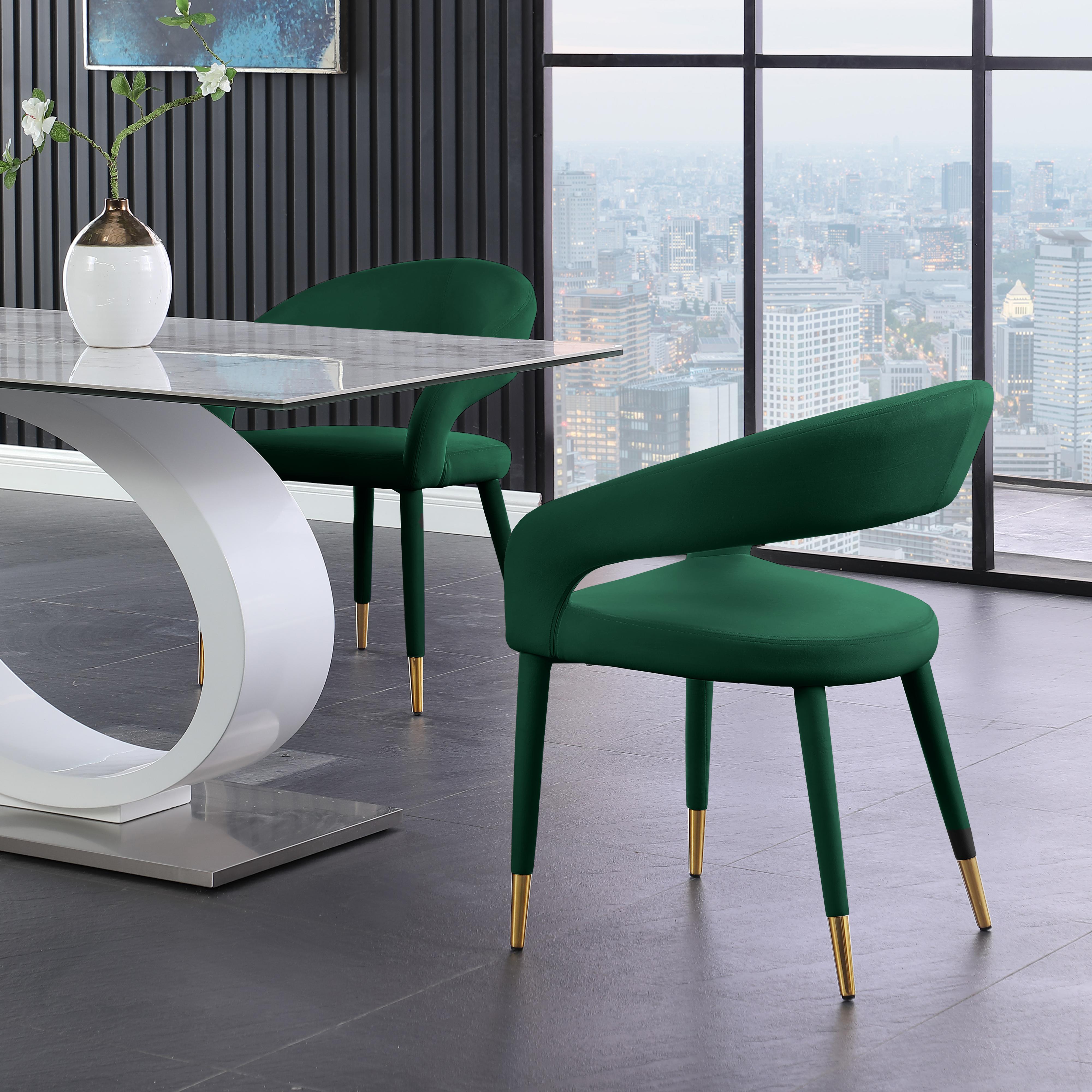 Meridian Destiny Green Velvet Dining Chair
