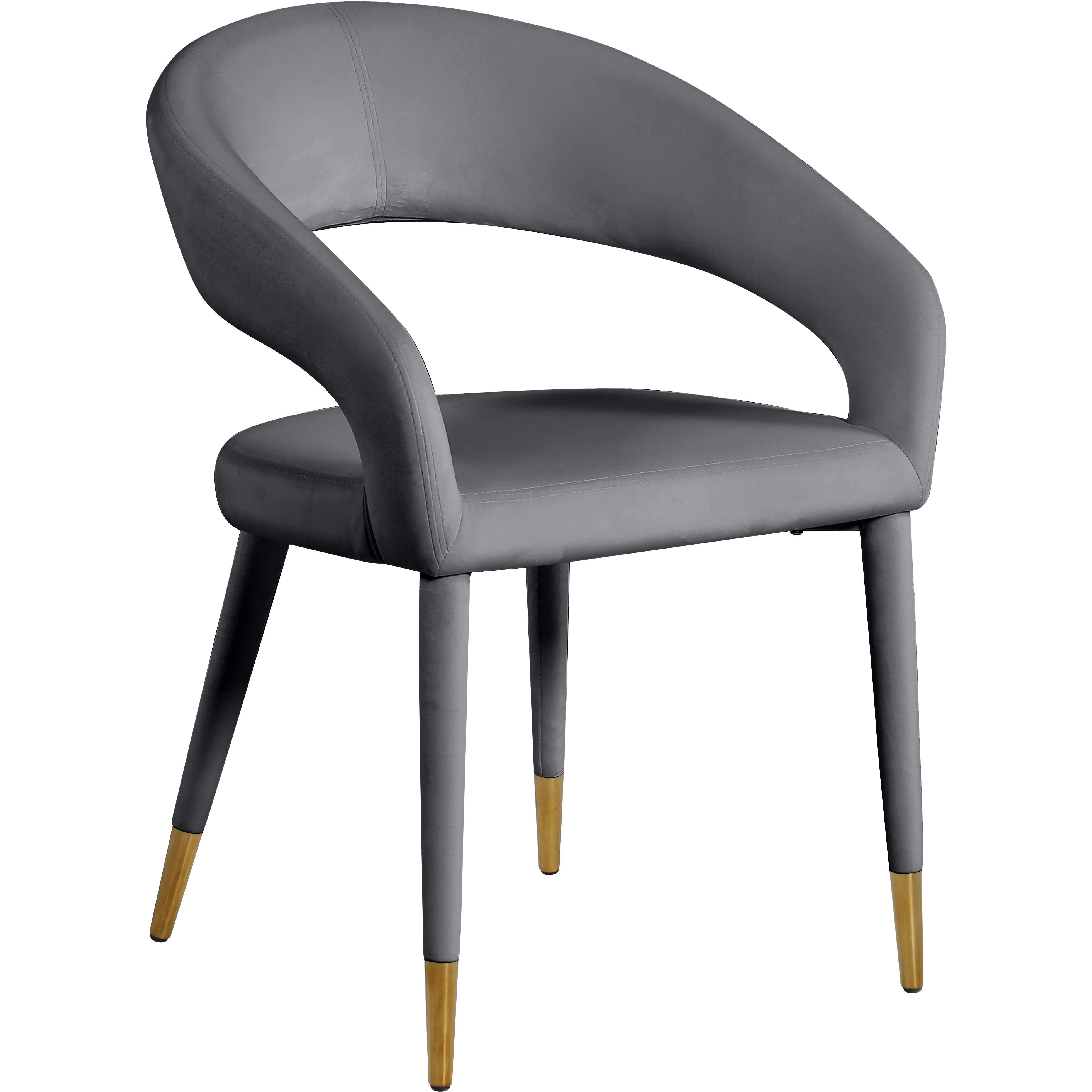 Meridian Destiny Grey Velvet Dining Chair