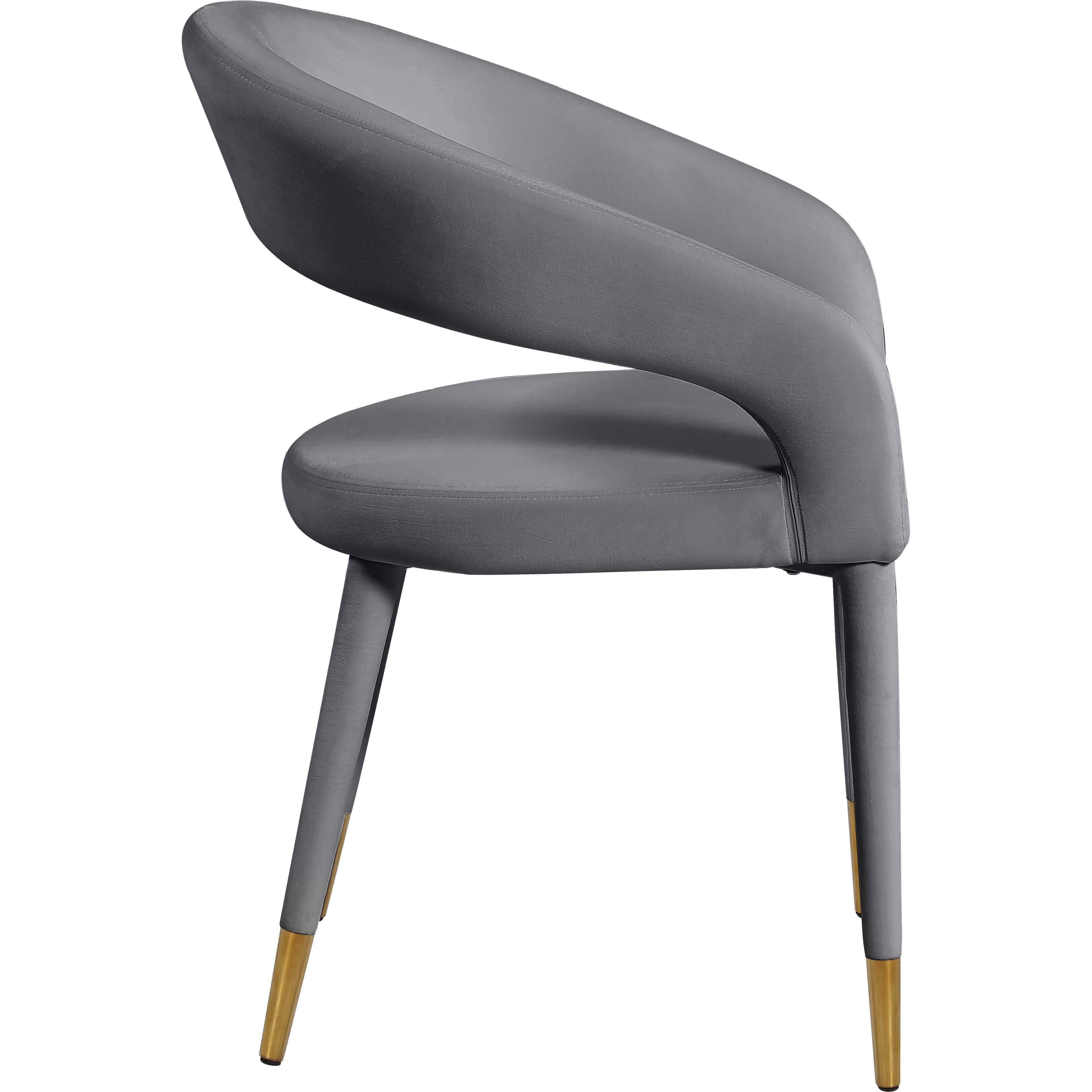 Meridian Destiny Grey Velvet Dining Chair