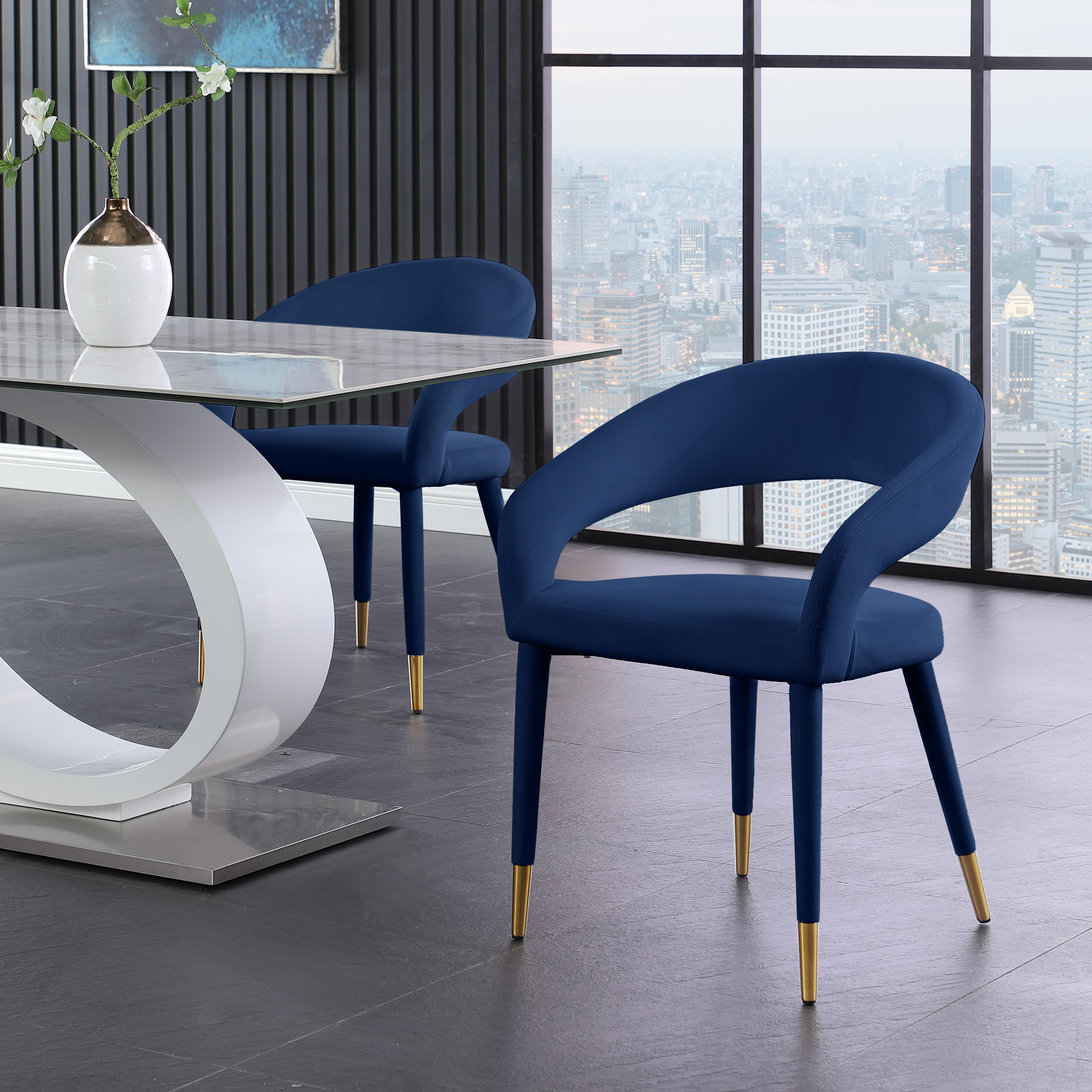 Meridian Destiny Navy Velvet Dining Chair