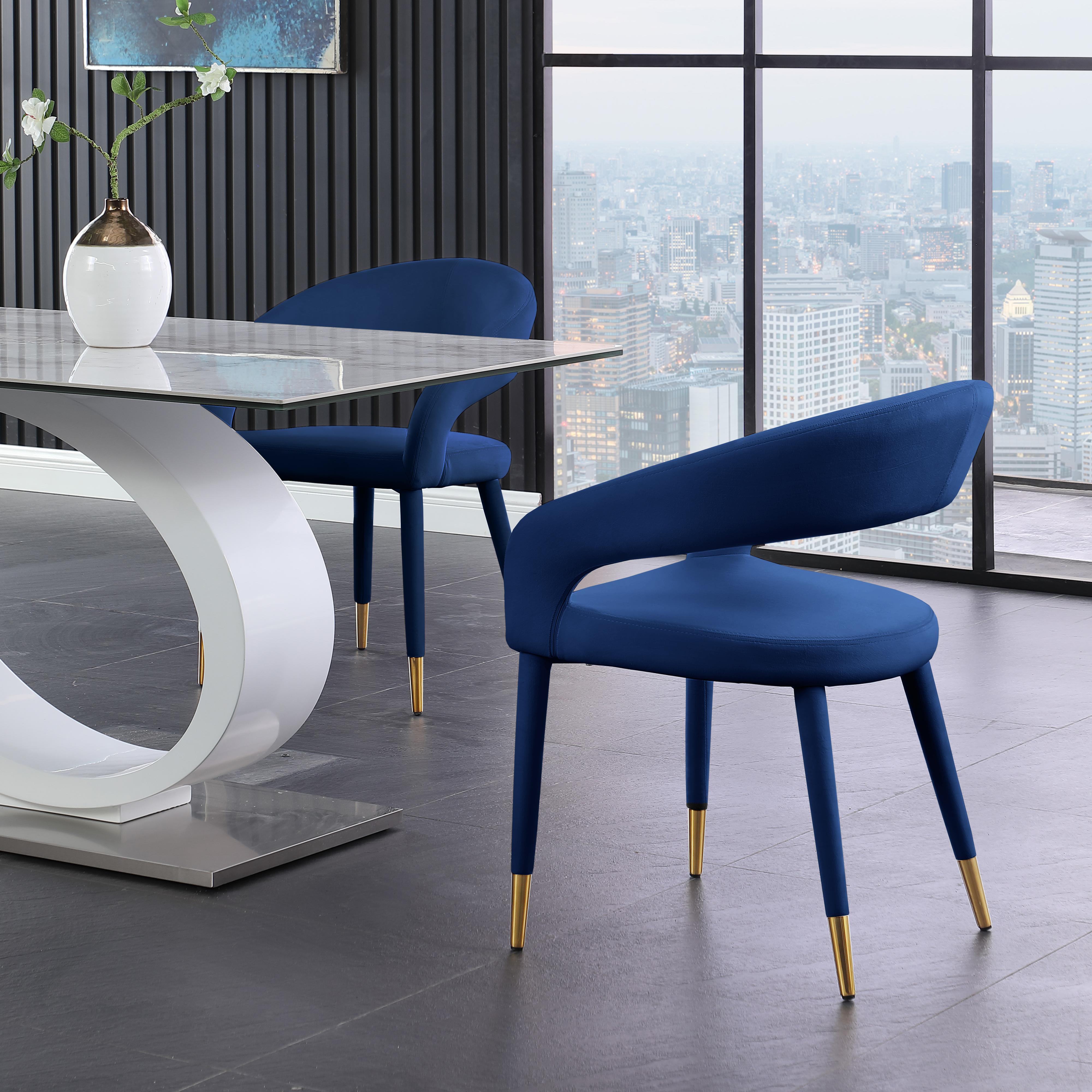 Meridian Destiny Navy Velvet Dining Chair