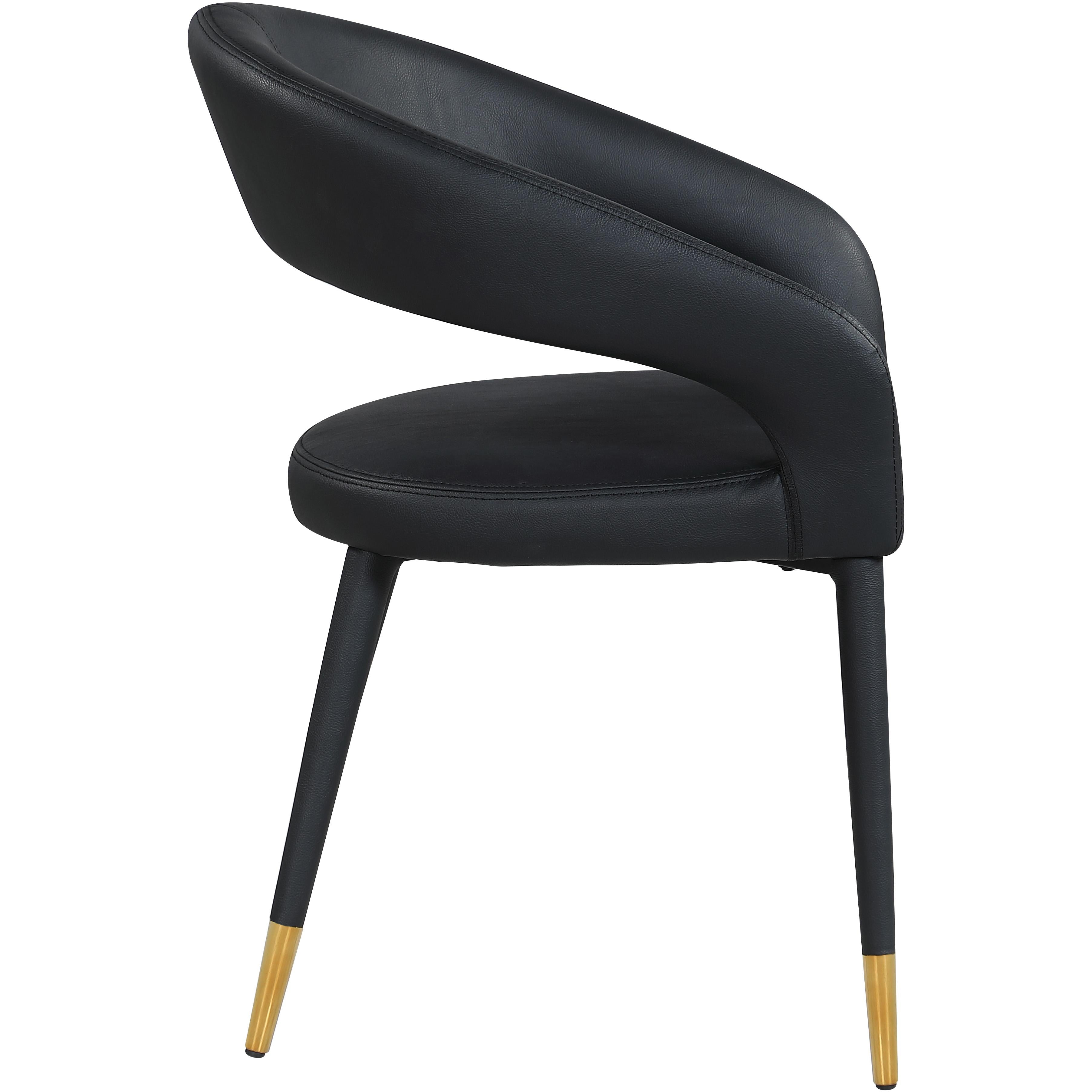 Meridian Destiny Black Vegan Leather Dining Chair