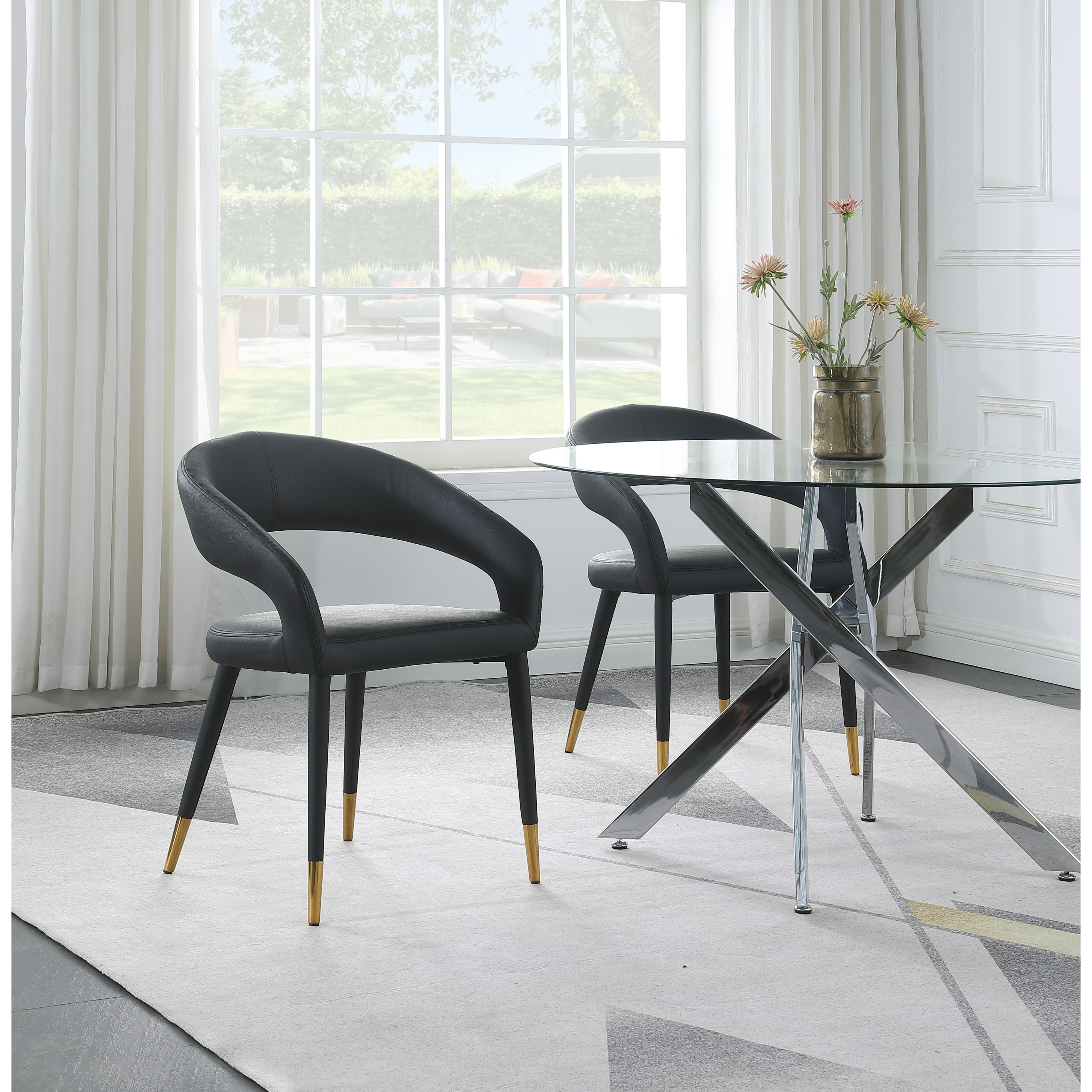 Meridian Destiny Black Vegan Leather Dining Chair