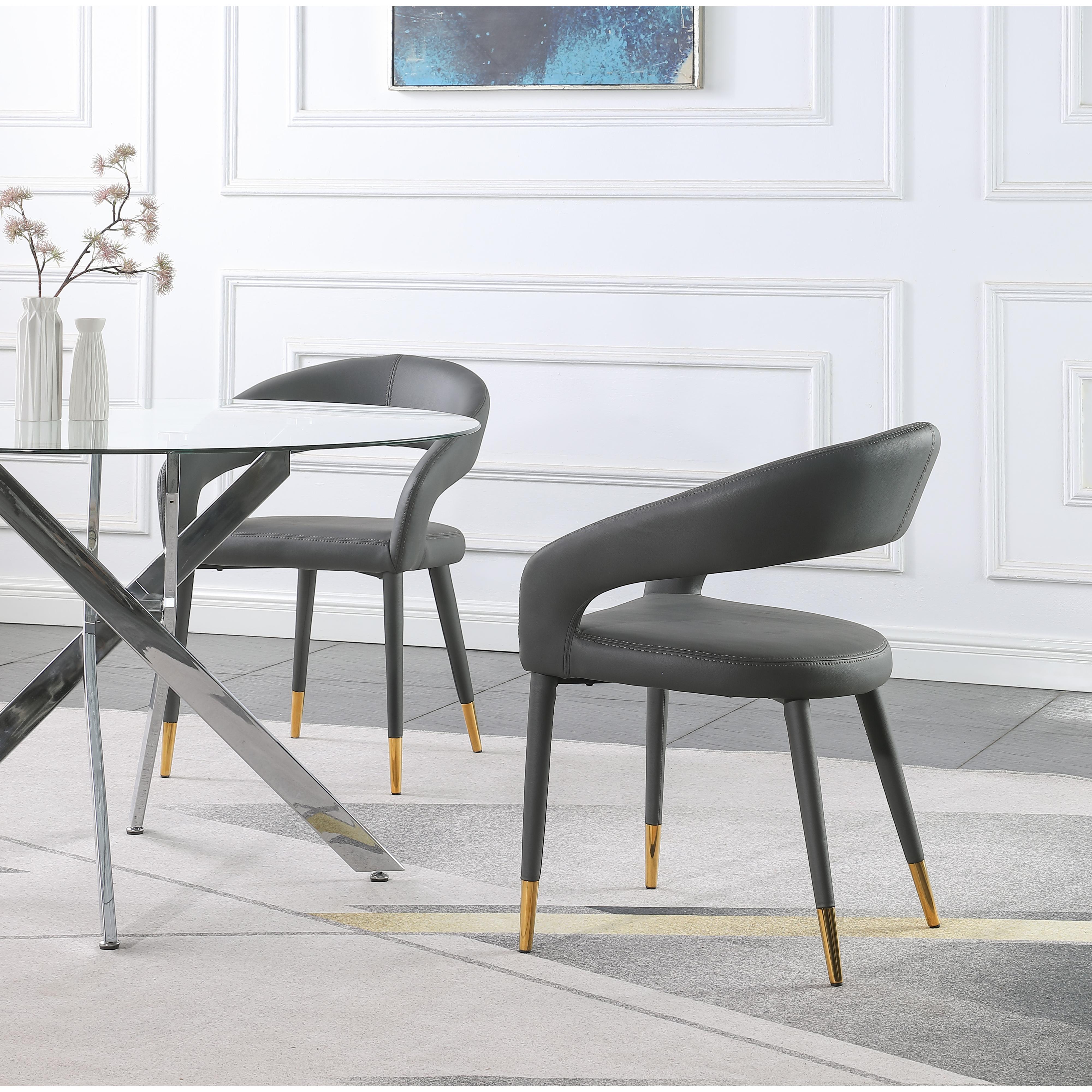 Meridian Destiny Grey Vegan Leather Dining Chair