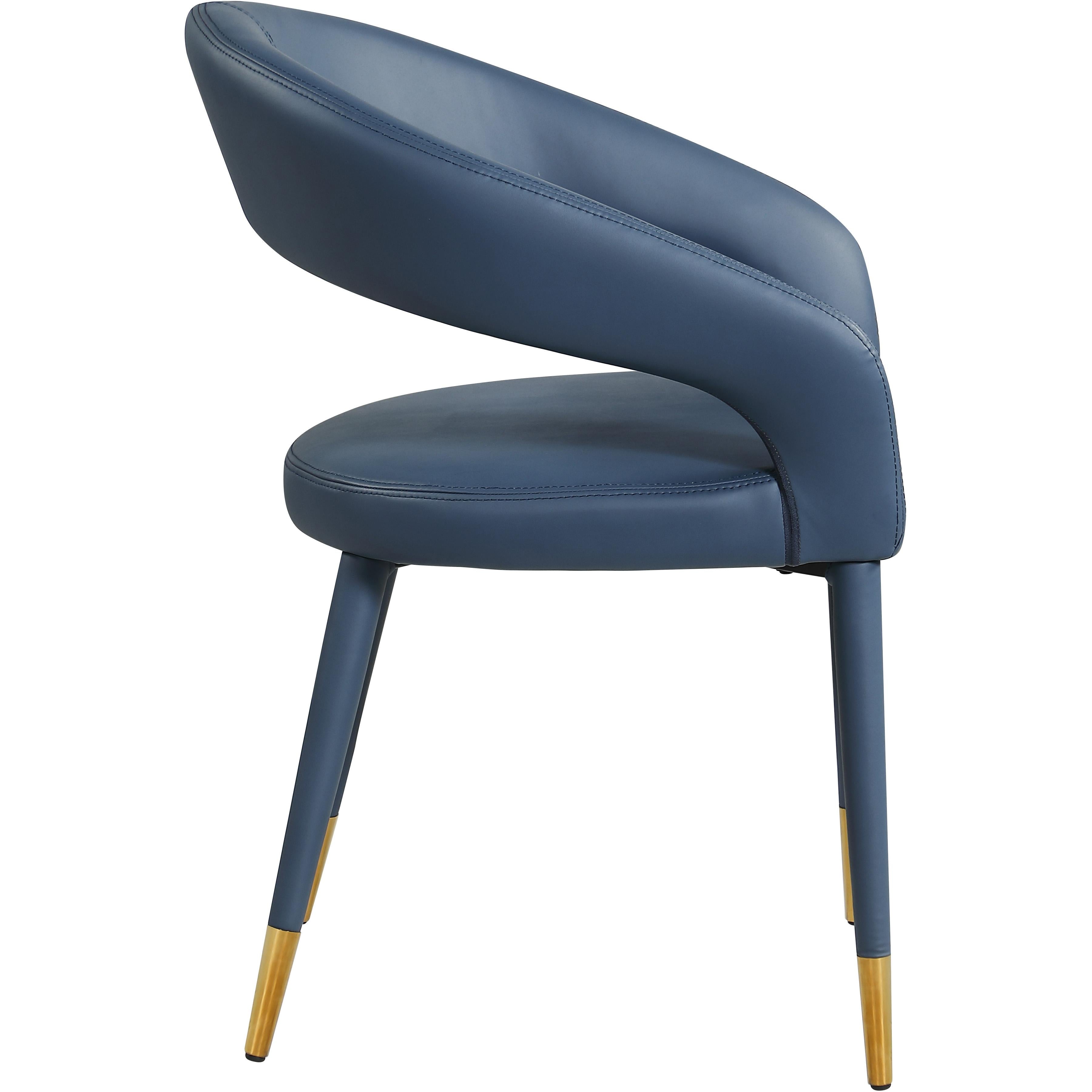 Meridian Destiny Navy Vegan Leather Dining Chair